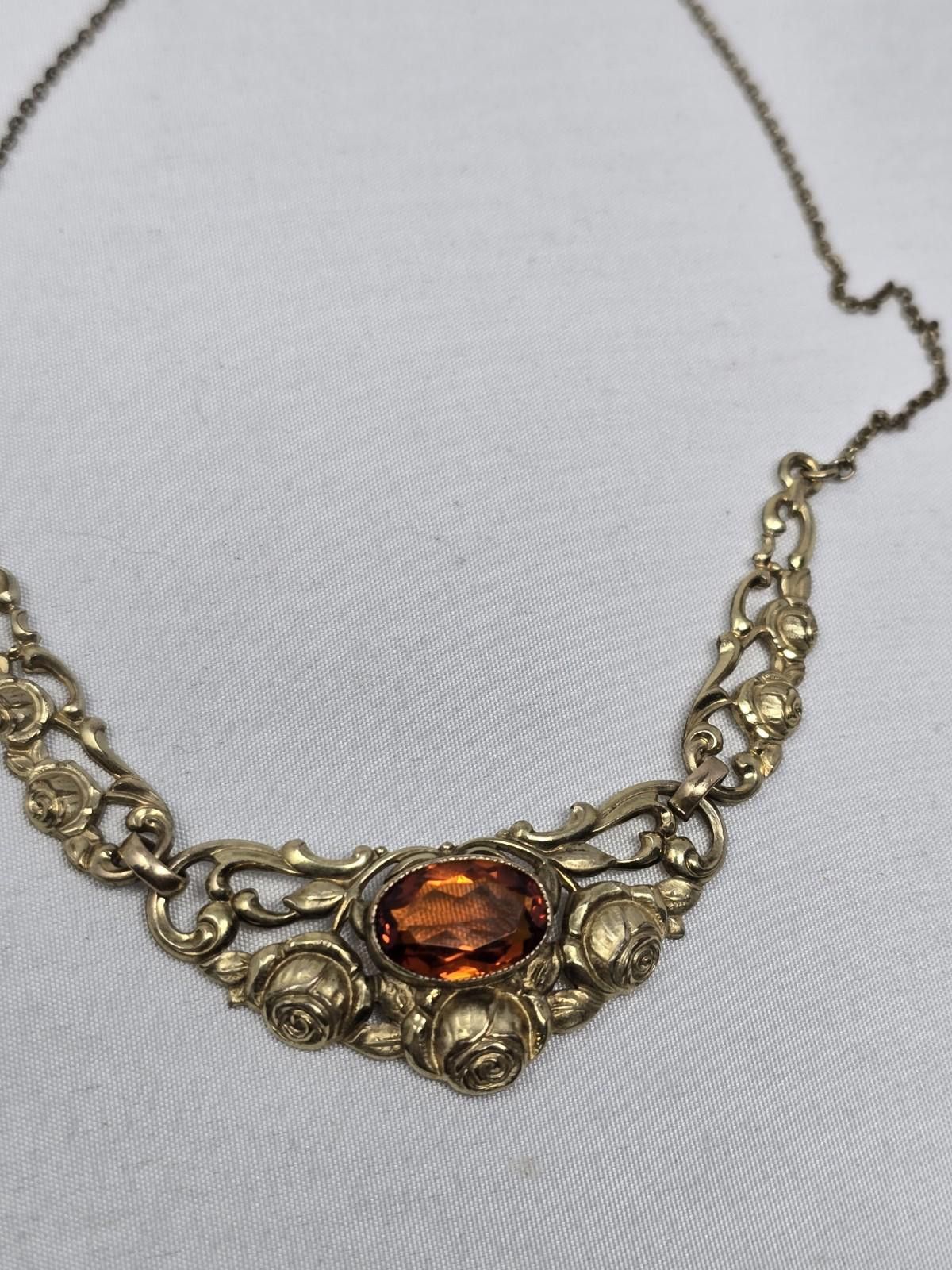 Other Antique Oresto Gold-Plated Necklace – Rose & Leaf Motif Size ONE SIZE - 7 Thumbnail
