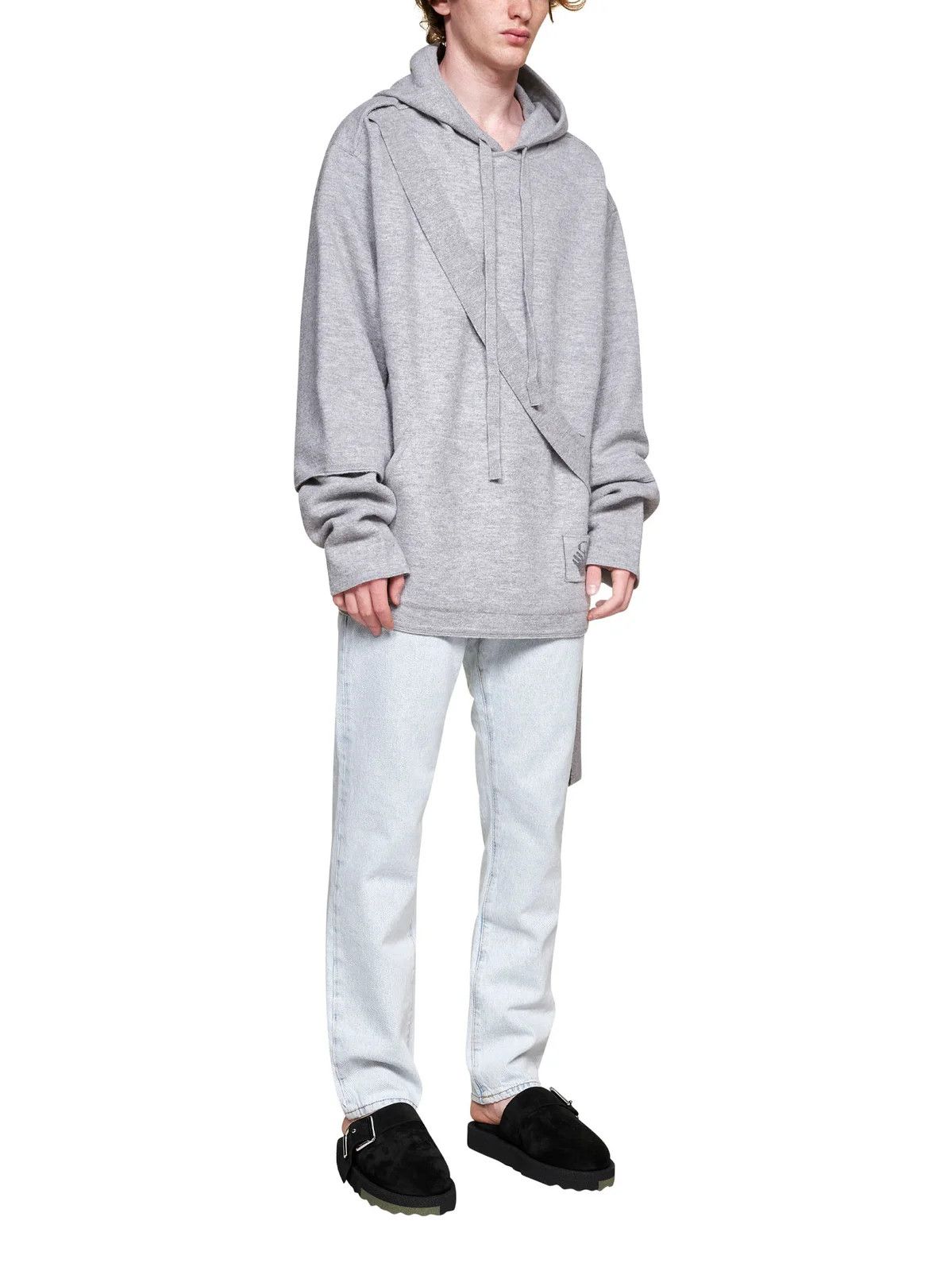 Off-White o1y0325 Logo Hooded Sweater in Grey Size US L / EU 52-54 / 3 - 3 Thumbnail