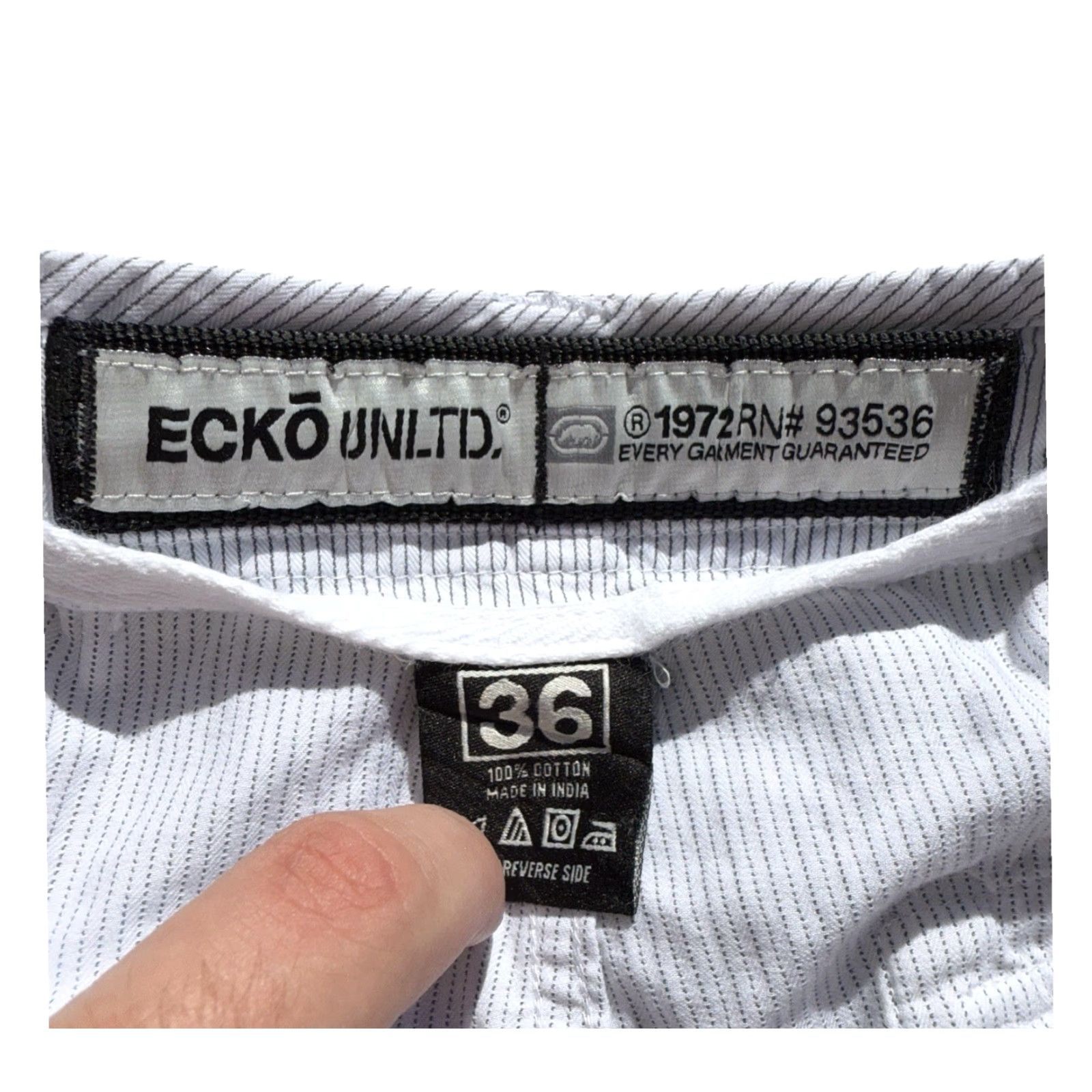 Ecko Unltd. VINTAGE Marc Ecko Unltd Grey Pinstripe Cargo Shorts Size 36 RARE Mens Regular 36 Gray Cargo Size US 36 / EU 52 - 7 Thumbnail