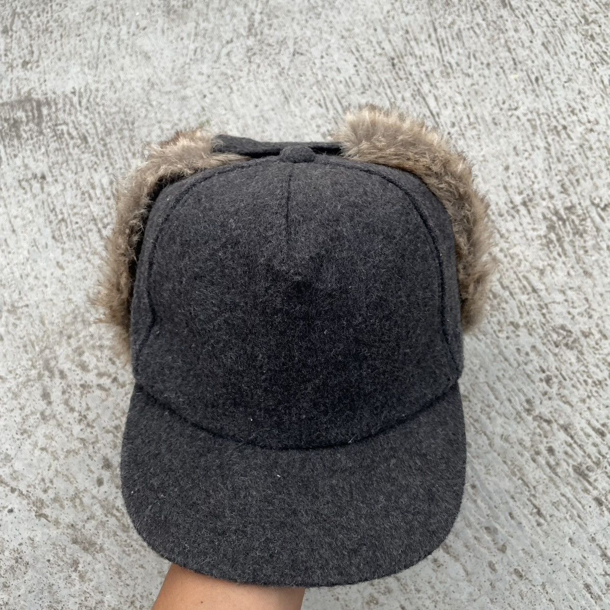 image of Cashmere Wool Luxury Blank Mink Fur Hat in Black, Men's