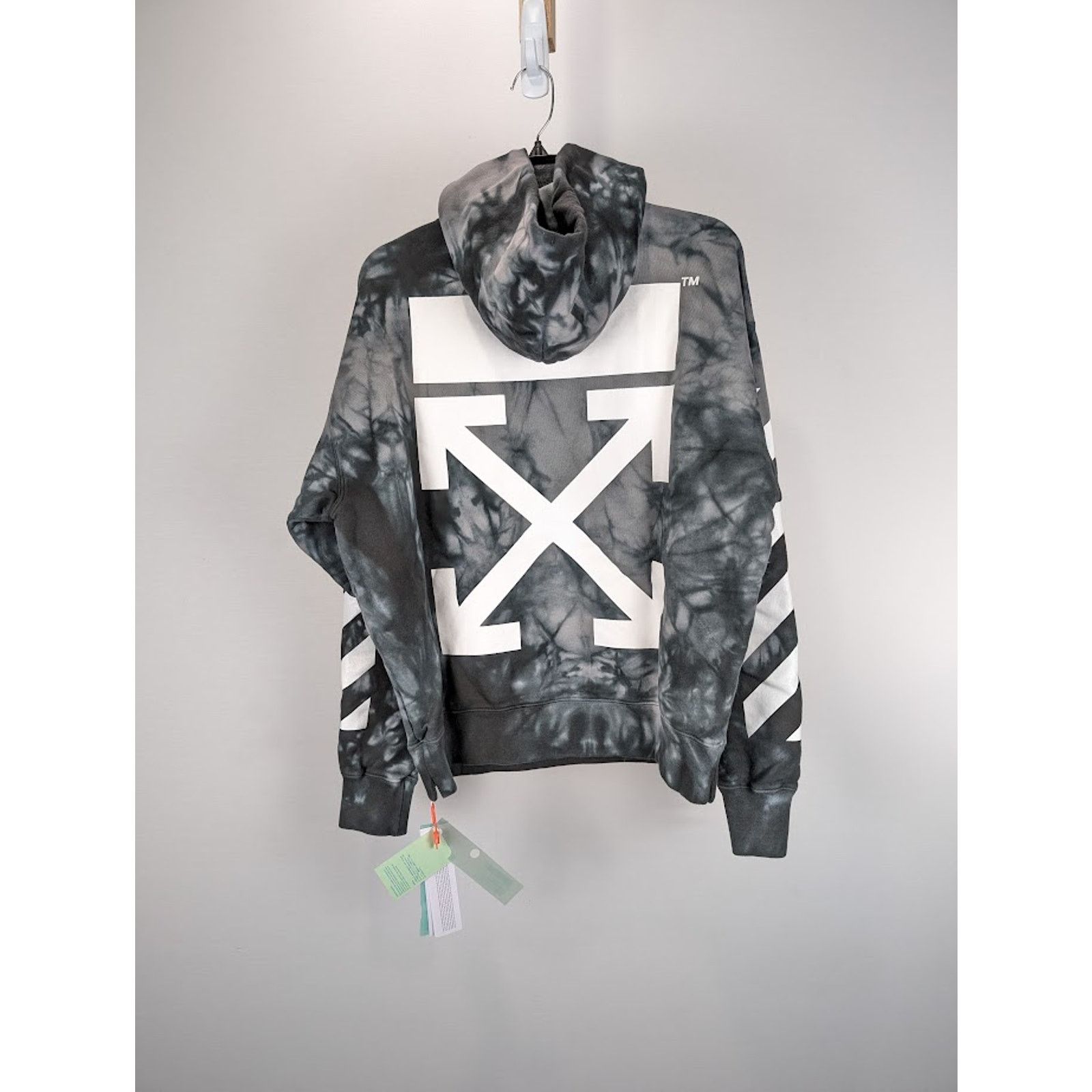 Off-White o1rshd1 Diag Arrow Tie Dye Skate Hoodie in Warm Grey Size US S / EU 44-46 / 1 - 7 Thumbnail