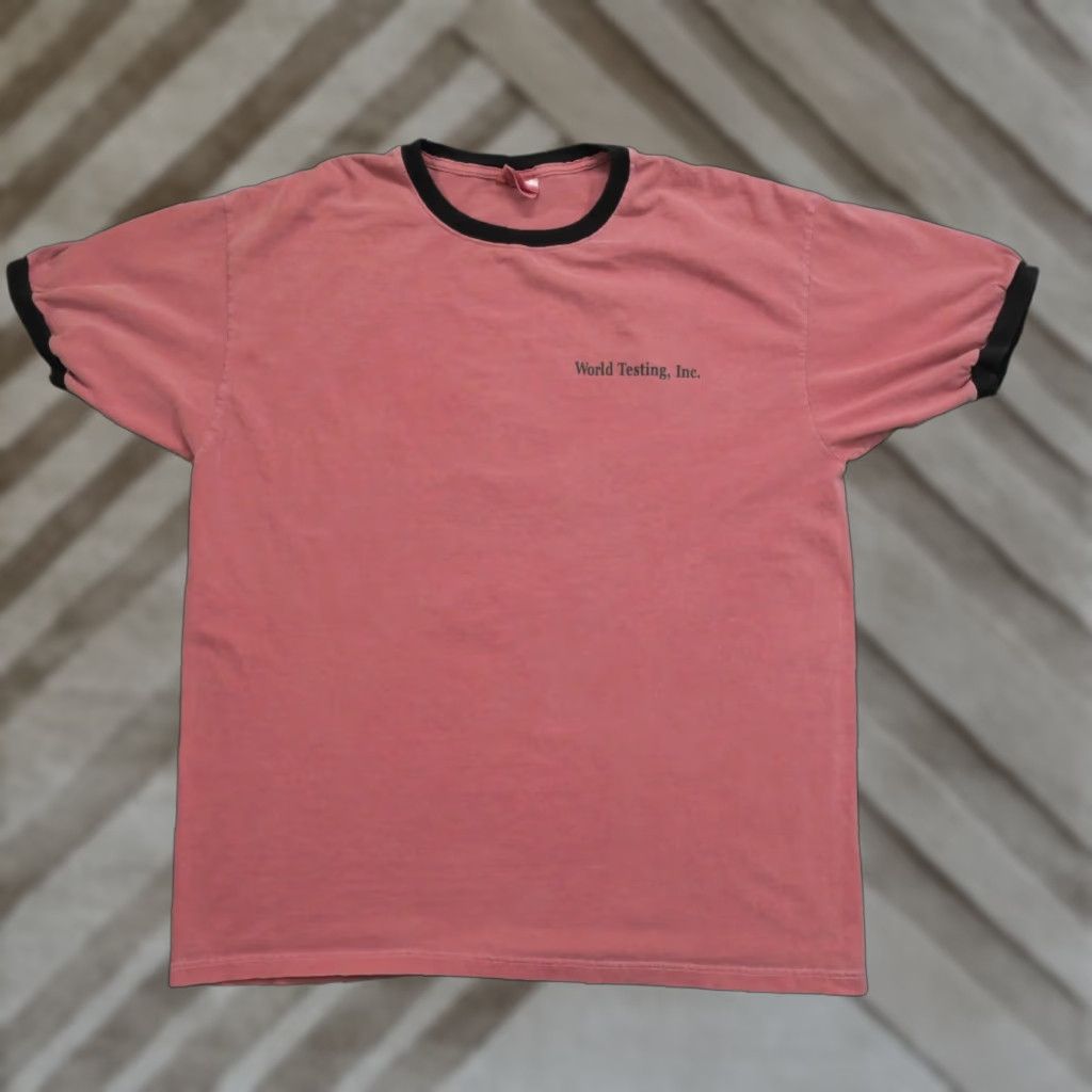 Vintage VINTAGE Unbranded T Shirt Adult XL Red Black Ringer Nuclear Symbol Logo Short Sleeve Crew Neck Cotton Knit Men Mens Size US XL / EU 56 / 4 - 1 Thumbnail