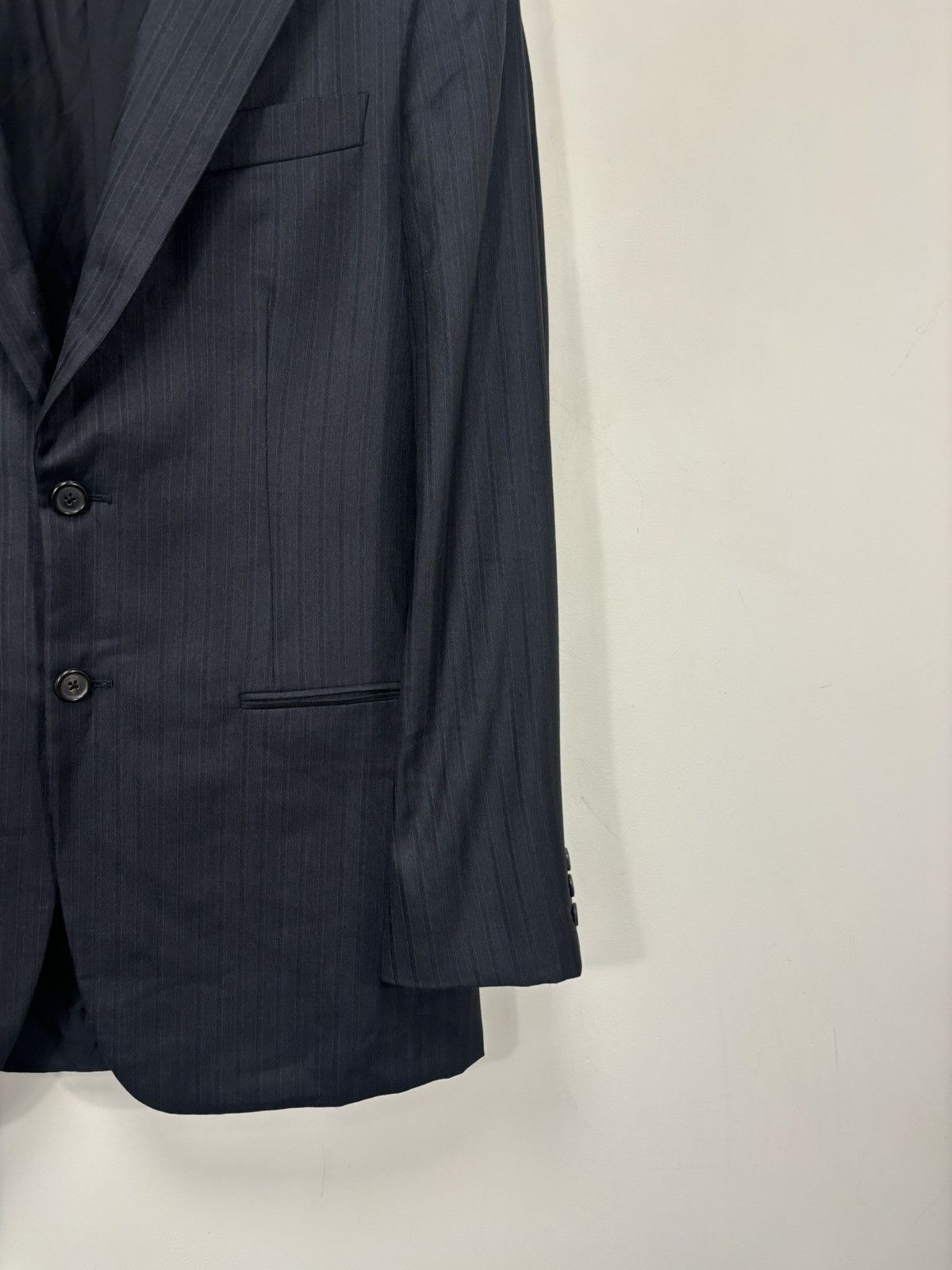 Prada Prada Vintage Men’s Striped Gray Wool Silk Blazer Jacket Size 38R - 8 Thumbnail