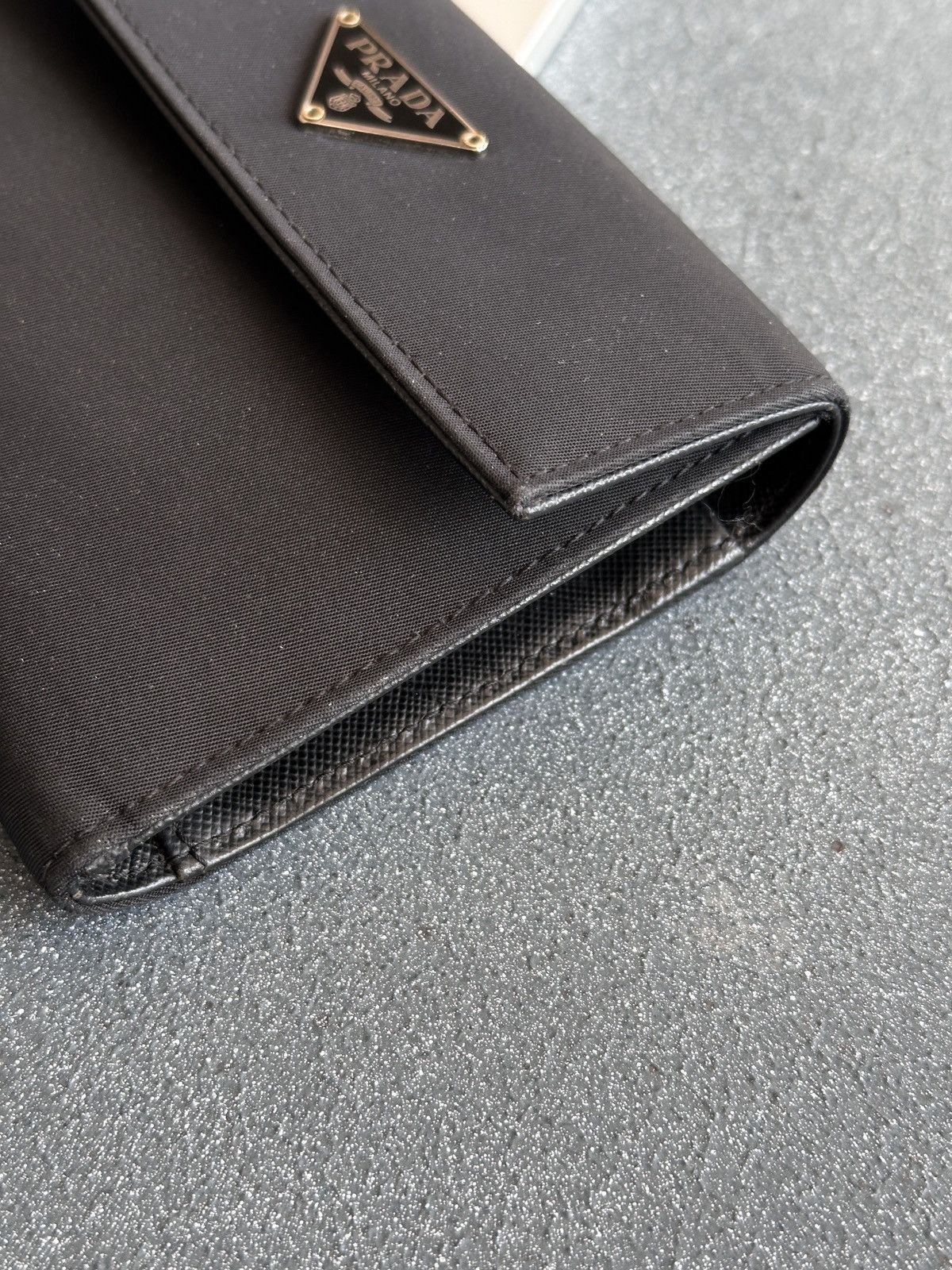 Prada PRADA Triangle Logo Tessuto and Saffiano Tri-Fold Wallet Size ONE SIZE - 10 Thumbnail