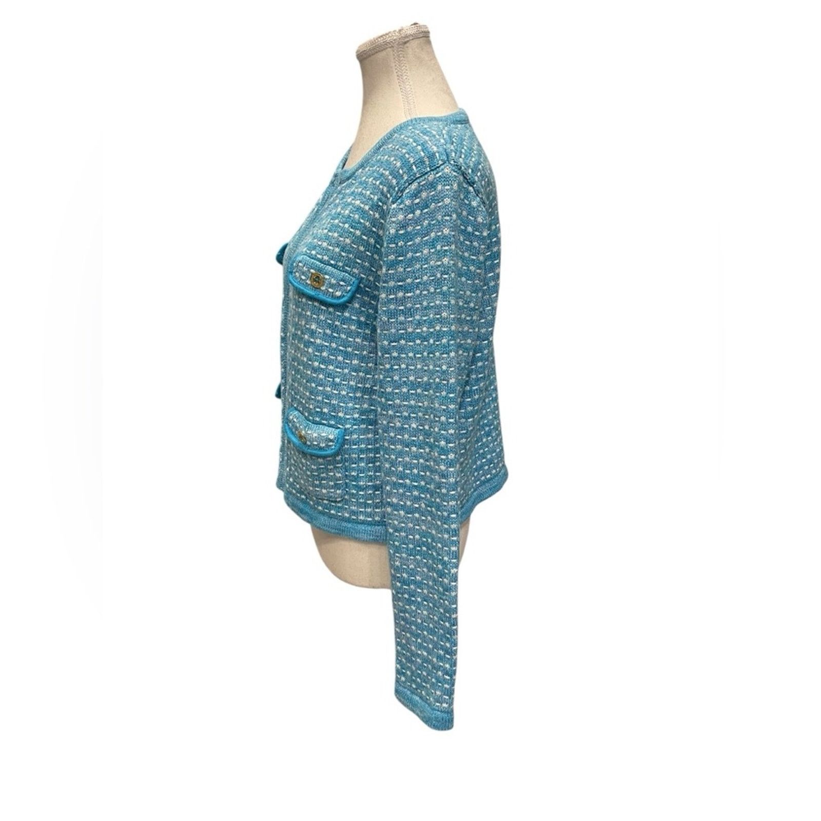 Lilly Pulitzer Lilly Pulitzer BlueMetallic Horizon KIENNA CARDIGAN L NWT Size L / US 10 / IT 46 - 2 Thumbnail