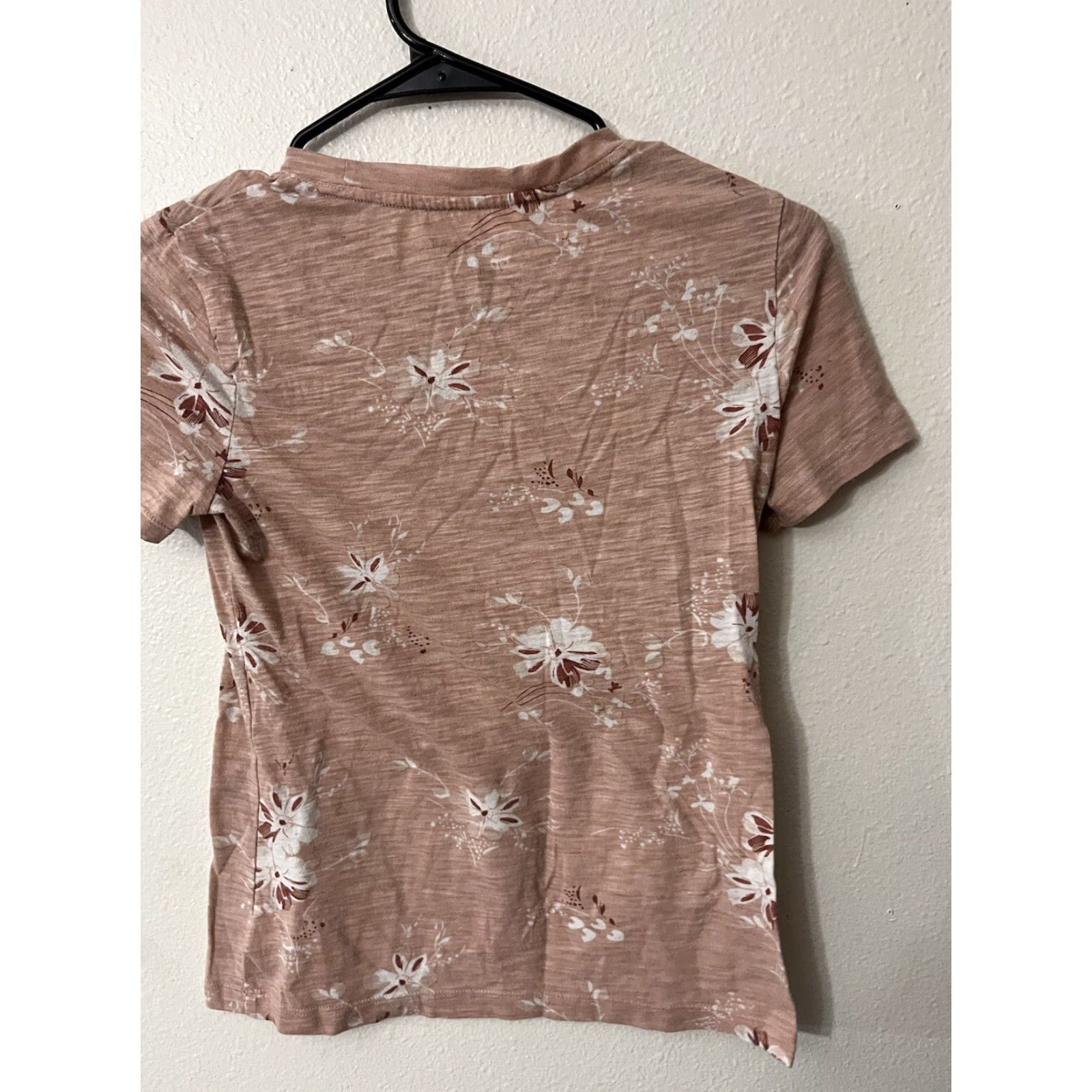 Vintage Aero Womens T-Shirt Crew Pink Floral Graphic Logo Tee Small Lightweight Cotton Polyester Short Sleeve Crew Neck Size S / US 4 / IT 40 - 3 Thumbnail