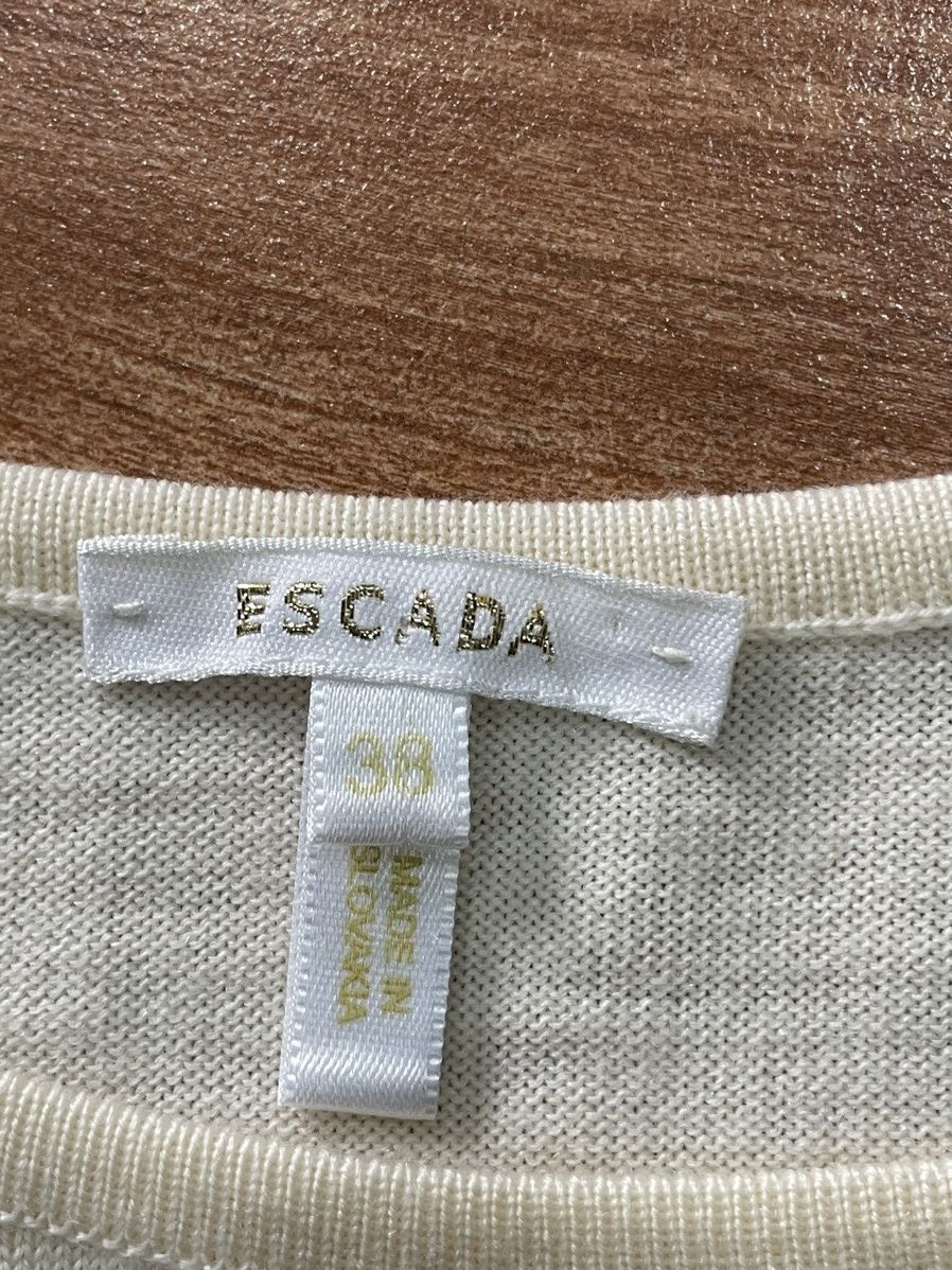 Designer × Escada × Vintage Escada Off White Tank Top Size XS / US 0-2 / IT 36-38 - 4 Thumbnail