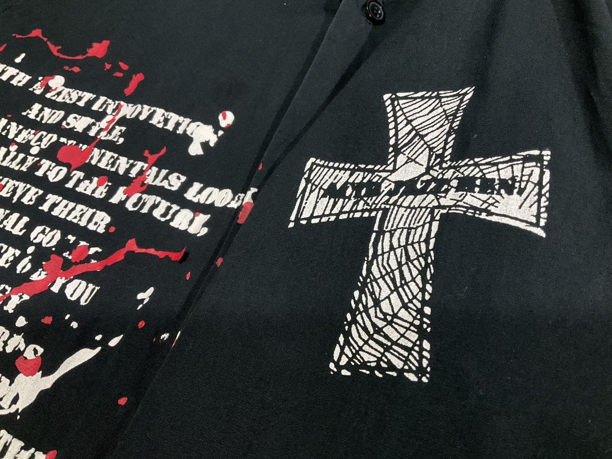 Hysteric Glamour × Japanese Brand × Seditionaries 🔥Sick Y2K Acid Jazz Men Poem Cross Shirt Size US M / EU 48-50 / 2 - 7 Thumbnail
