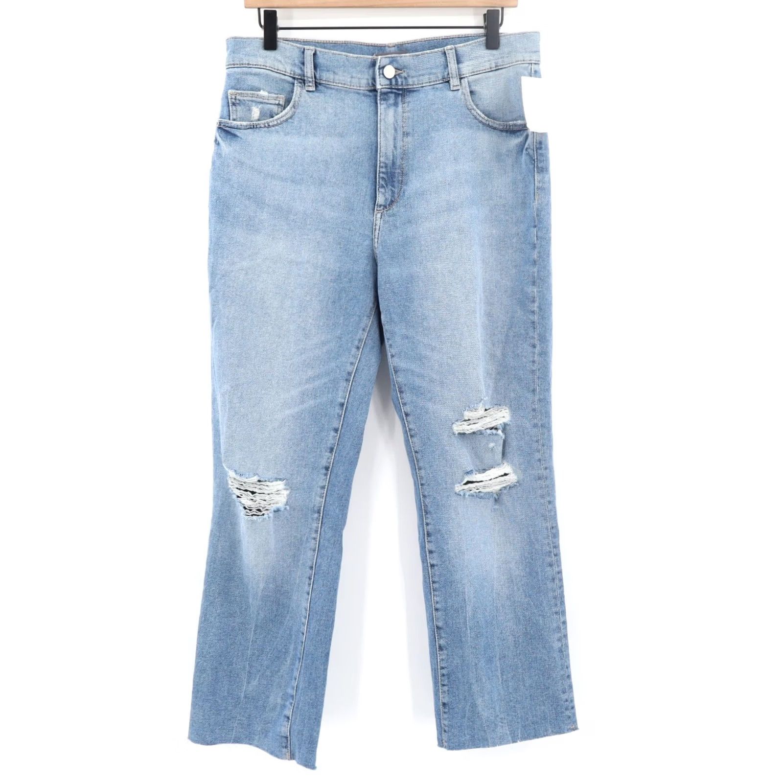 DL1961 DL1961 Women's Patti Straight High Rise Distressed Blue Jeans Sz 31 NEW Size 24" / US 00 / IT 34 - 2 Thumbnail