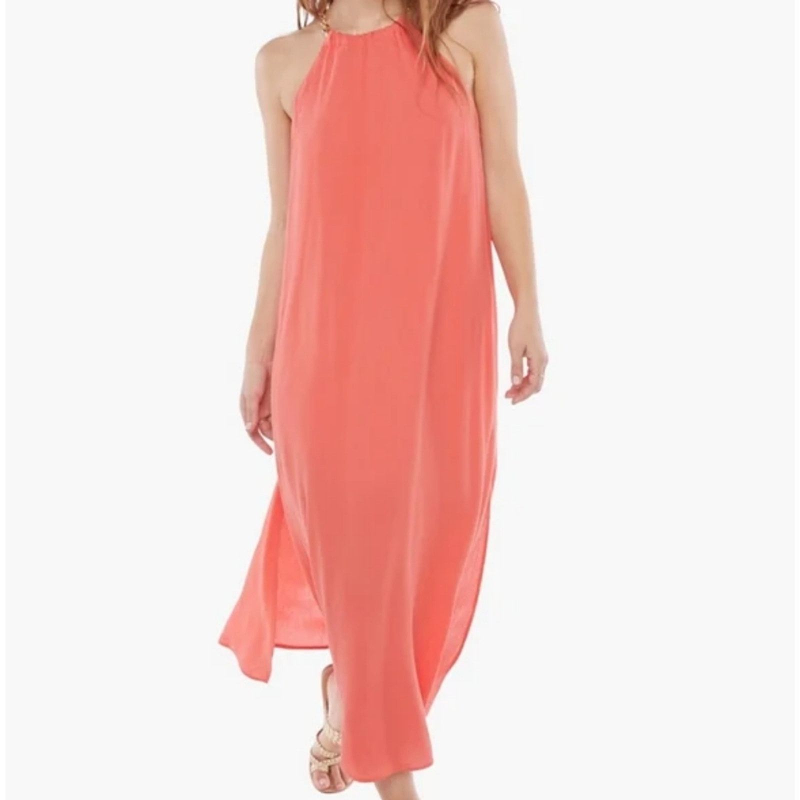 Other Coral Pink Boho Chain Halter Chiffon Maxi Dress Size Small Size S / US 4 / IT 40 - 3 Thumbnail
