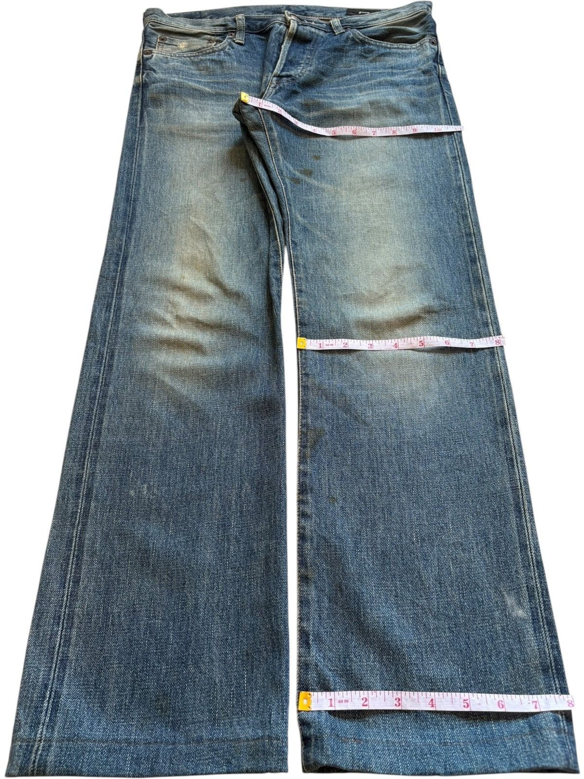 Designer × Japanese Brand Vintage Japanese Brand Selvedge Button Fly Mud Wash Jeans Size US 32 / EU 48 - 13 Thumbnail