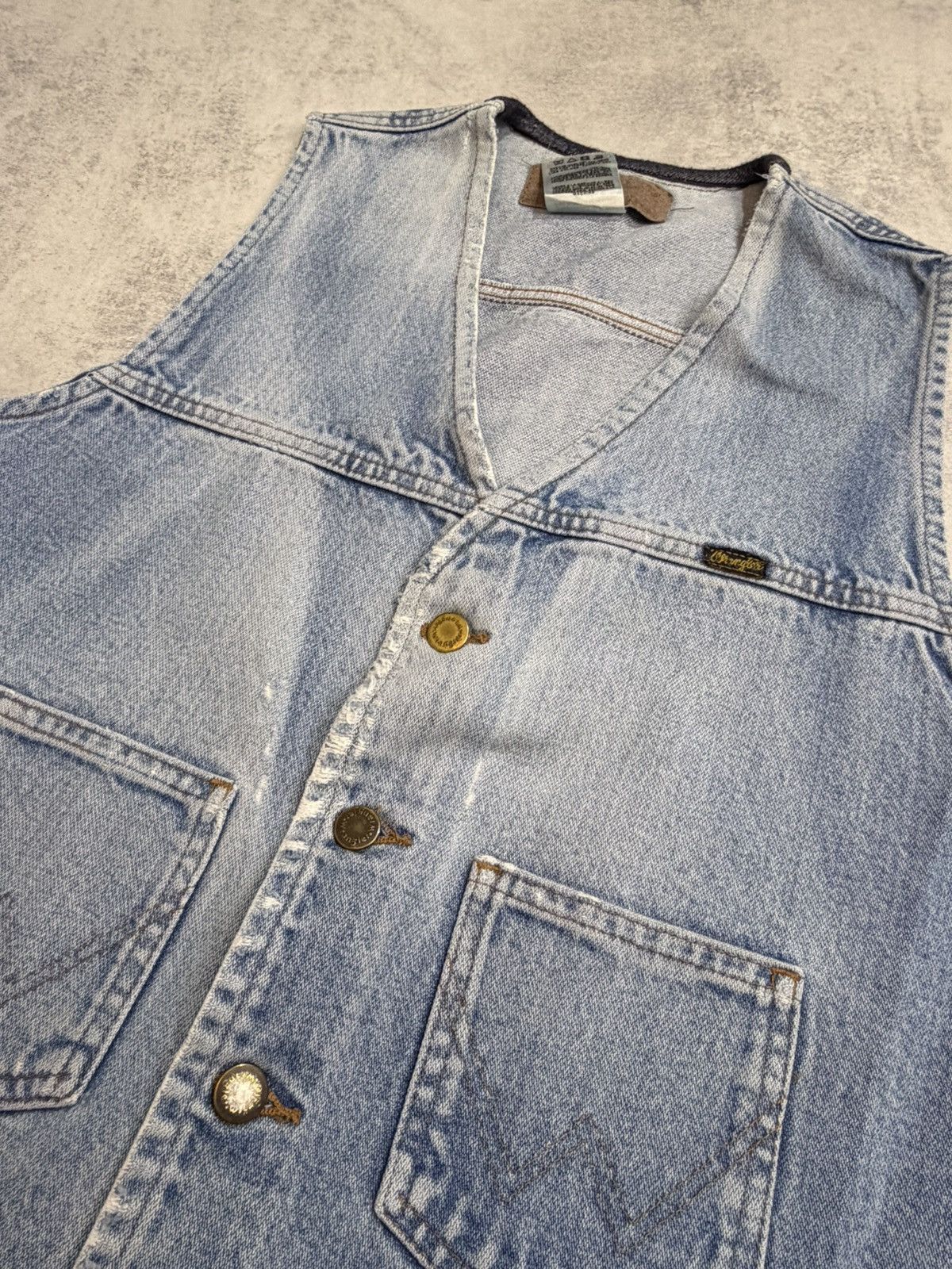Wrangler Wrangler Men's Blue Jean Western Cowboy Waistcoat 90s Size US XL / EU 56 / 4 - 4 Thumbnail