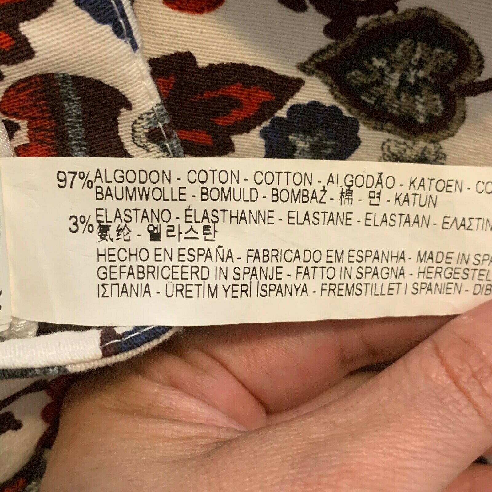 Zara Zara white red floral ankle jeggings pants size S Size 30" / US 8 / IT 44 - 4 Thumbnail