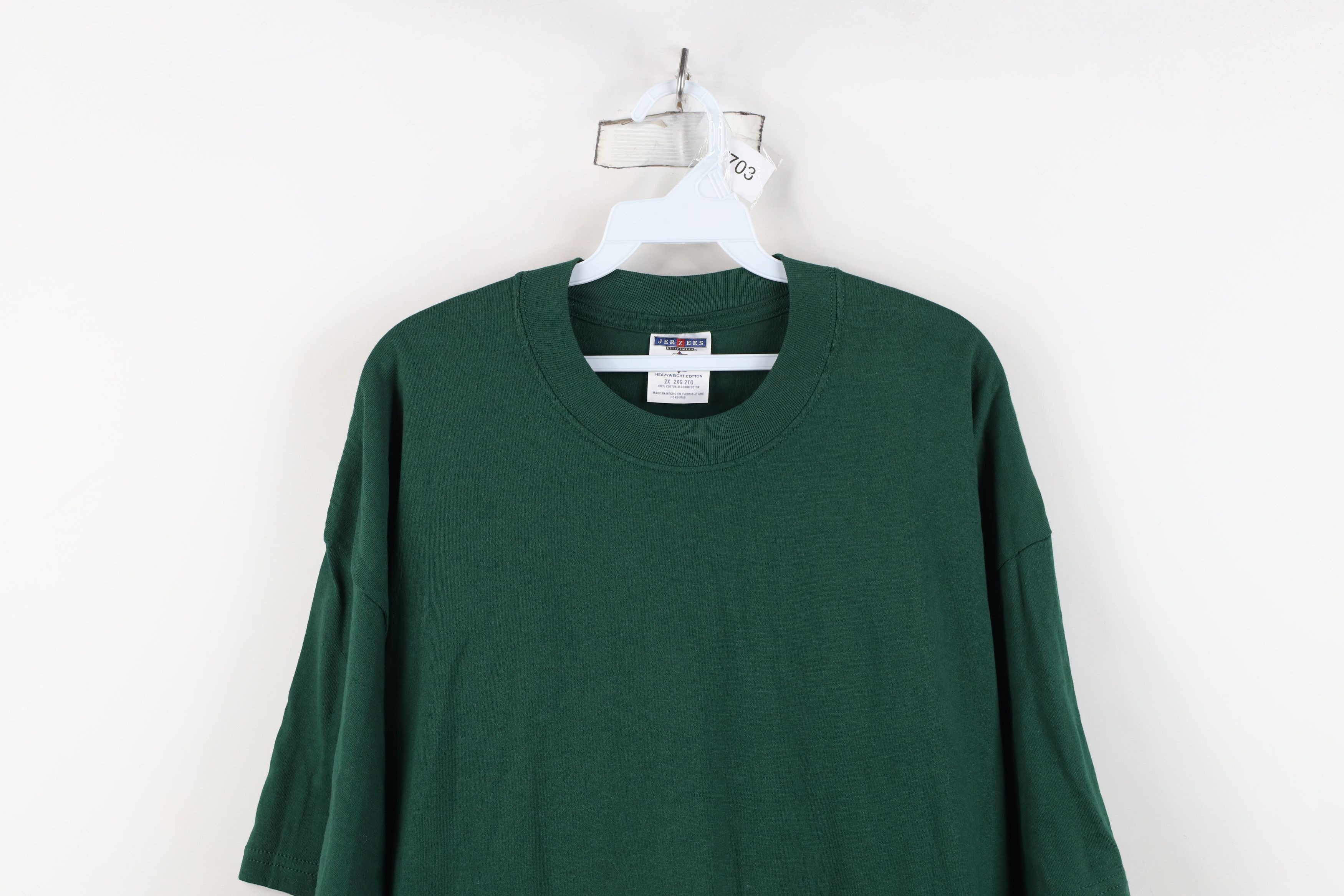 Vintage Vintage 90s Y2K Streetwear Heavyweight Cotton T-Shirt Green Size US XXL / EU 58 / 5 - 2 Thumbnail