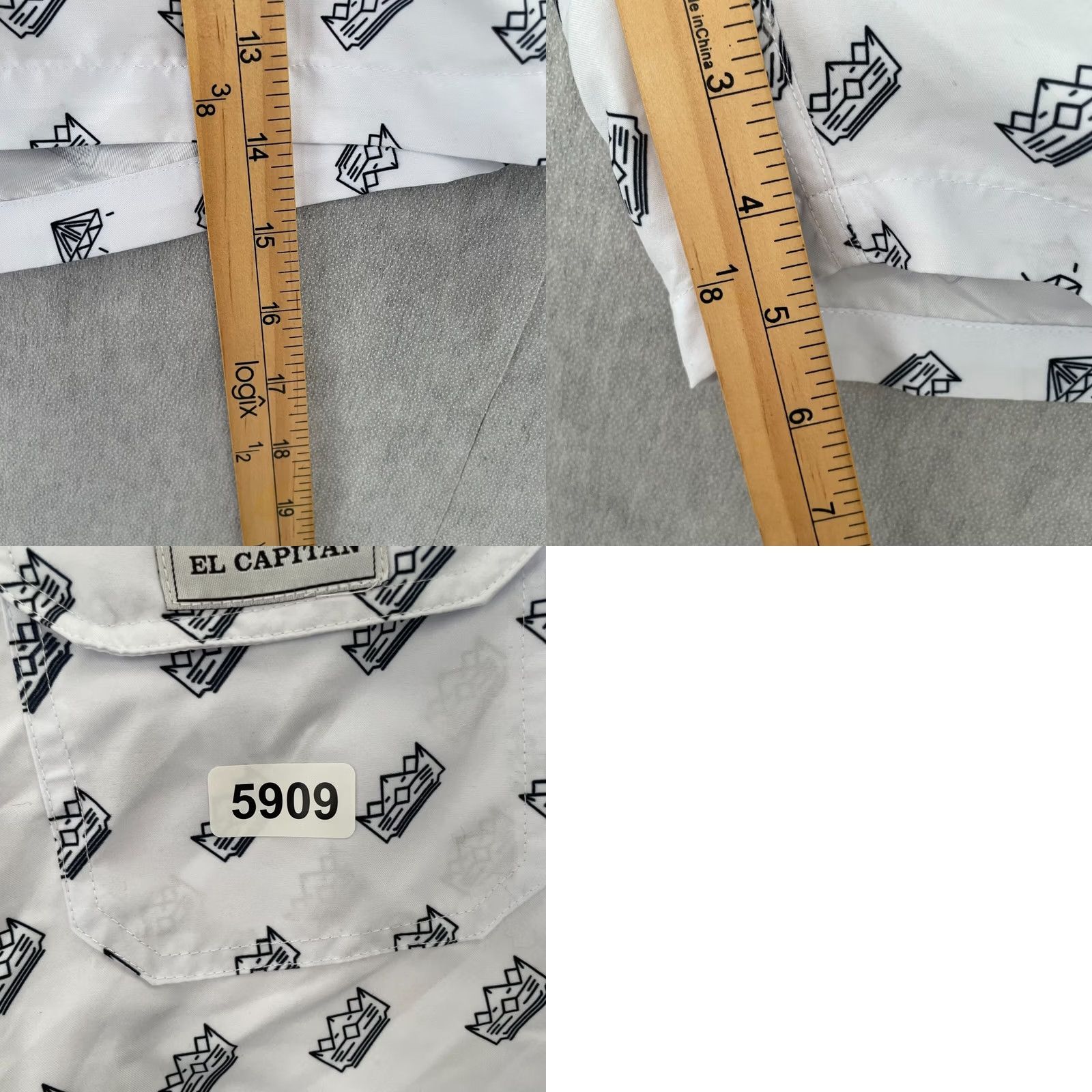 Vintage El Capitan Shorts Adult Medium White Swimwear Board Crown Print Lined Mens Size US 31 - 9 Thumbnail