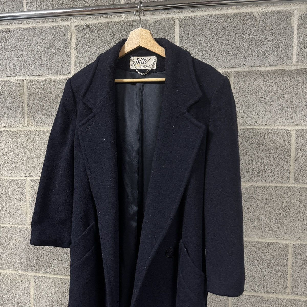 Vintage Vintage Billi Navy Blue Wool Overcoat Peacoat Jacket Size US L / EU 52-54 / 3 - 8 Thumbnail