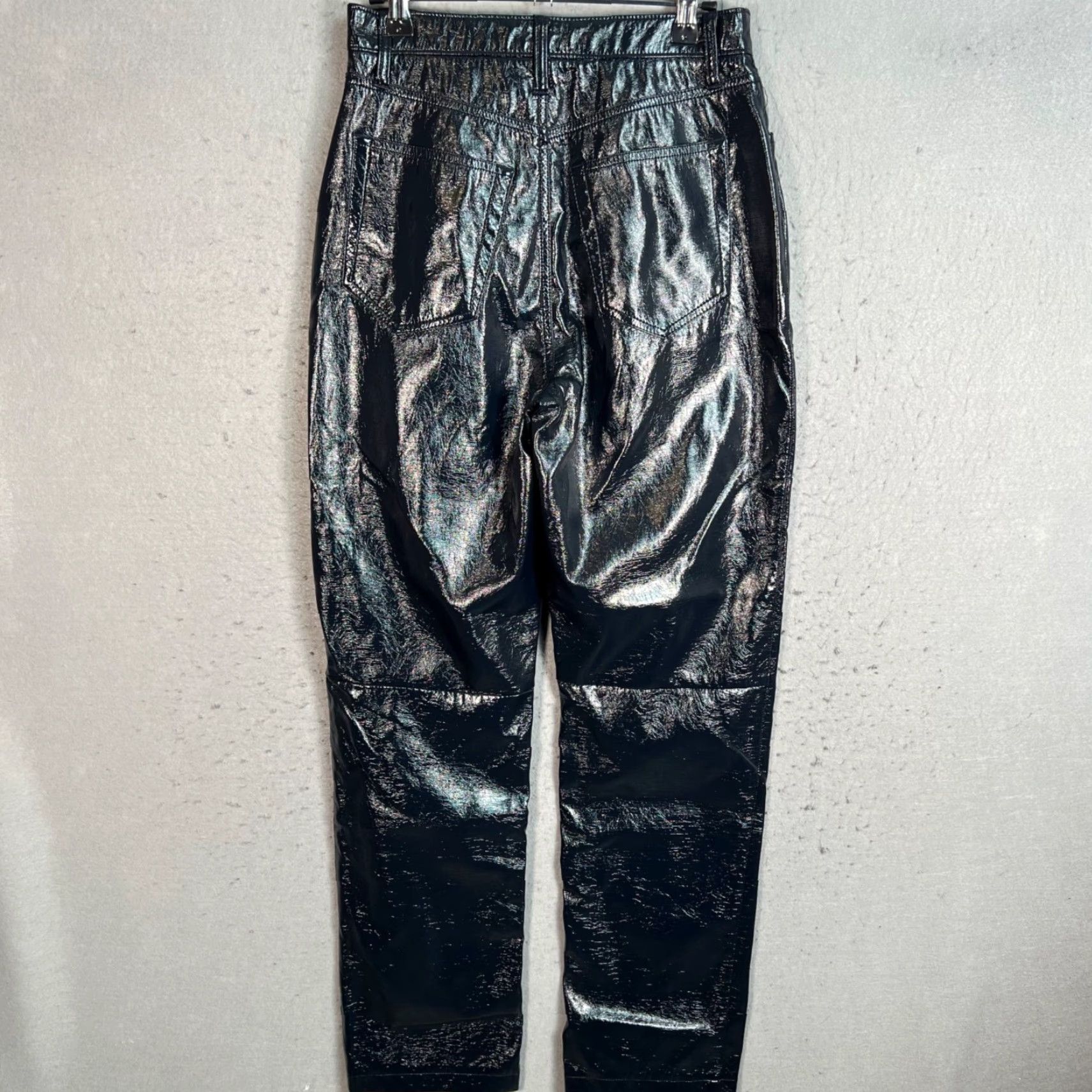 Abercrombie & Fitch VINTAGE Abercrombie & Fitch 90s Ultra High Rise Straight Pants Faux Patent Leather 27/4 Women's Pants Black 90s Straight Ankle Womens 4 Size 27" / US 4 / IT 40 - 2 Thumbnail