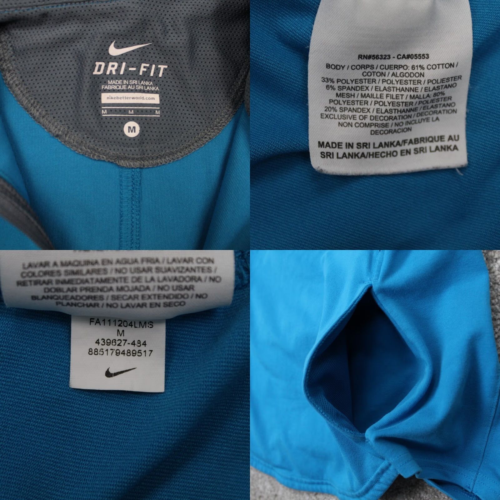 Nike Nike Element Running Sweatshirt Mens Medium Blue 1/2 Zip Long Sleeve Pullover Size M / US 6-8 / IT 42-44 - 8 Thumbnail