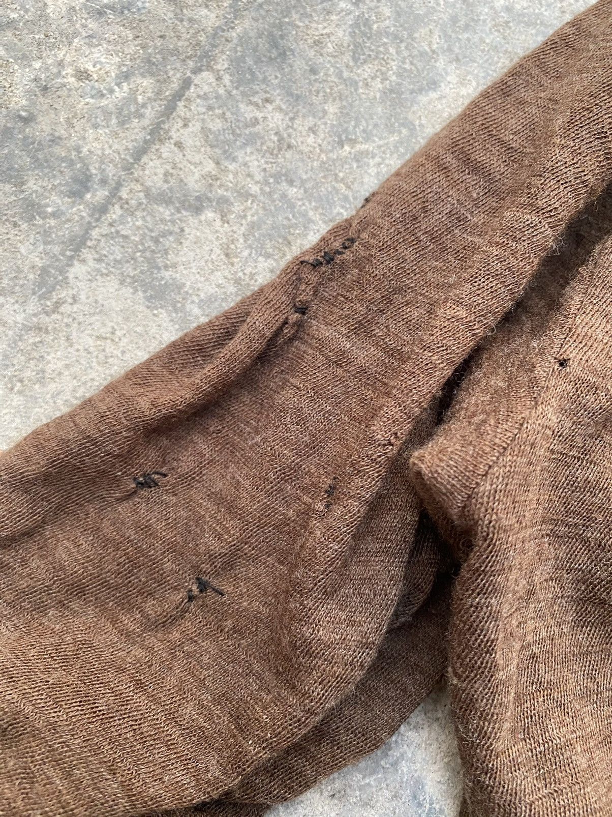 Pas de Calais Distressed Wool Double Layer Cardigan Size S / US 4 / IT 40 - 11 Thumbnail