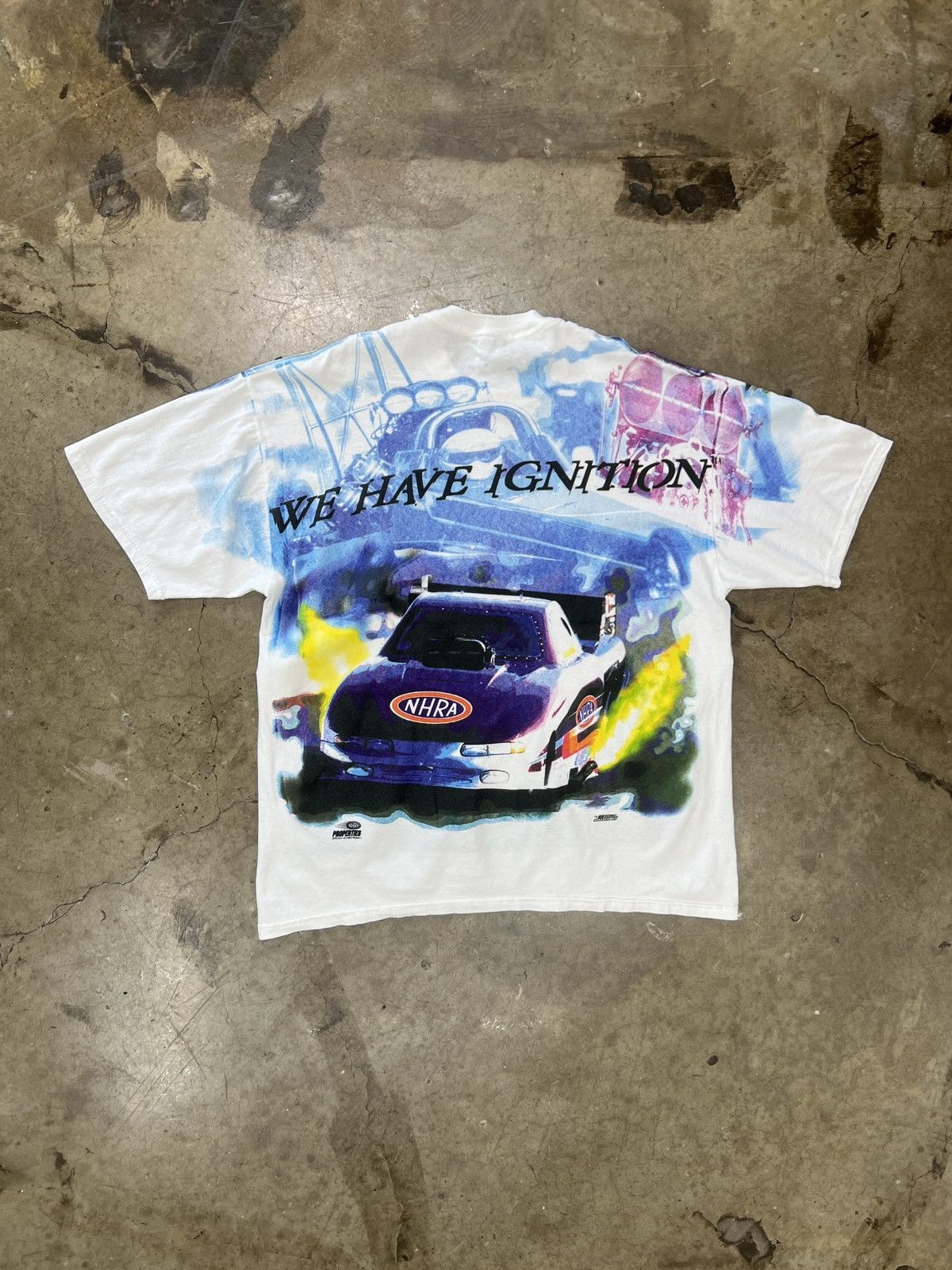 NASCAR Vintage AOP NHRA Championship Drag Racing Ignition Tee XL Size US XL / EU 56 / 4 - 5 Thumbnail