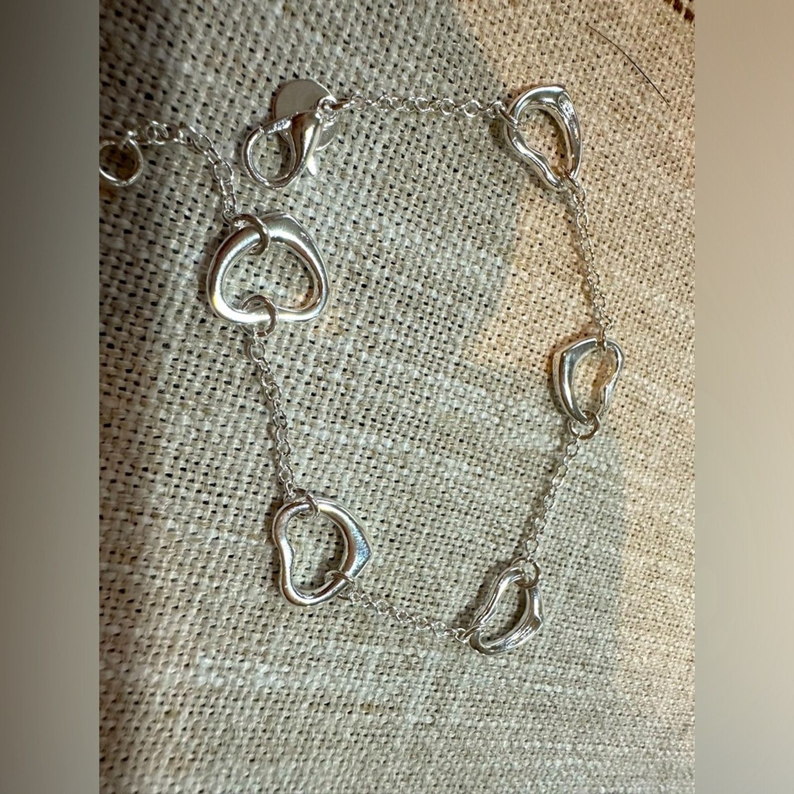 Other Sterling Silver Heart Bracelet 8” Size ONE SIZE - 7 Thumbnail