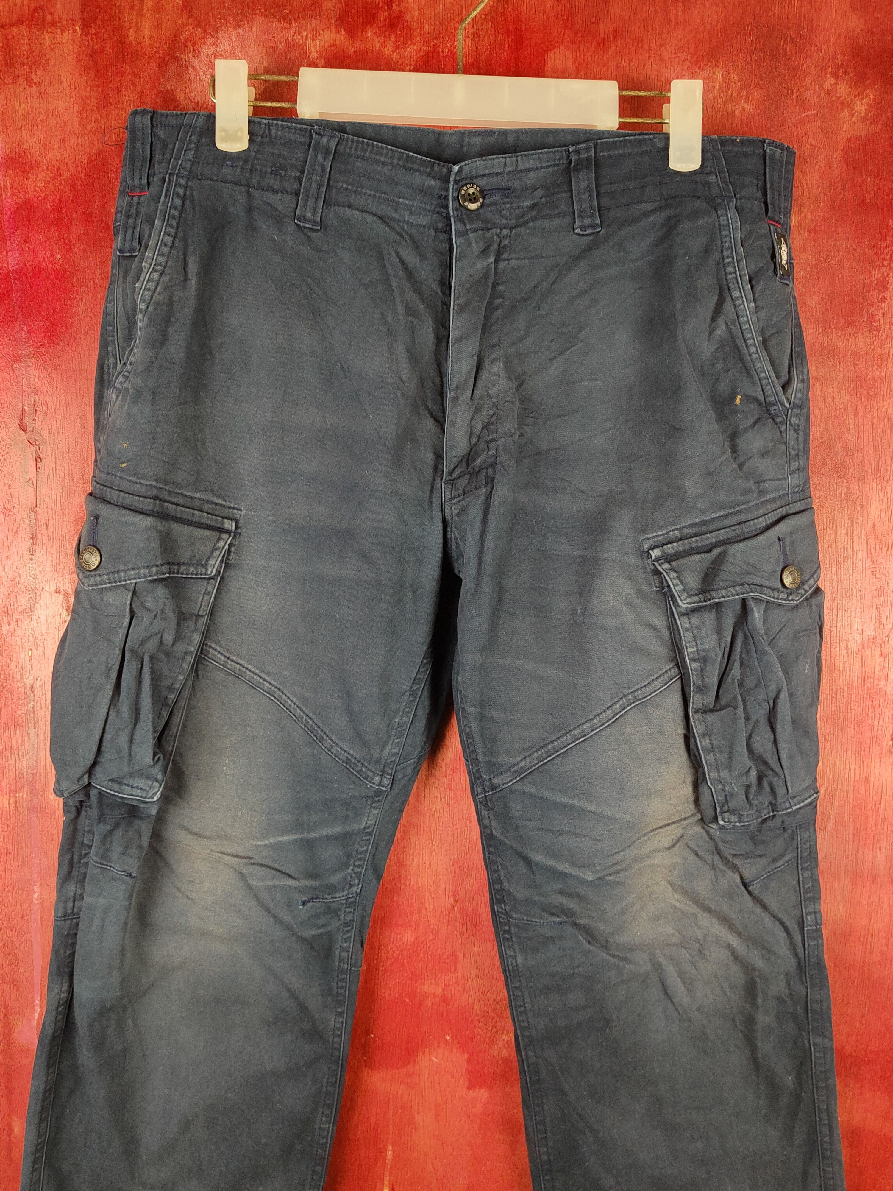 Japanese Brand Geride Dark Blue Multipocket Tactical Cargo Pants #S2149 Size US 34 / EU 50 - 2 Thumbnail