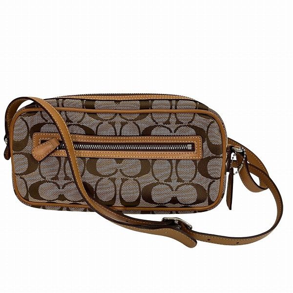 Coach Coach Coach Signature Canvas Leather Shoulder Bag Canvas Shoulder Bag 6616 DUTY FREE for USA Size ONE SIZE - 1 Thumbnail