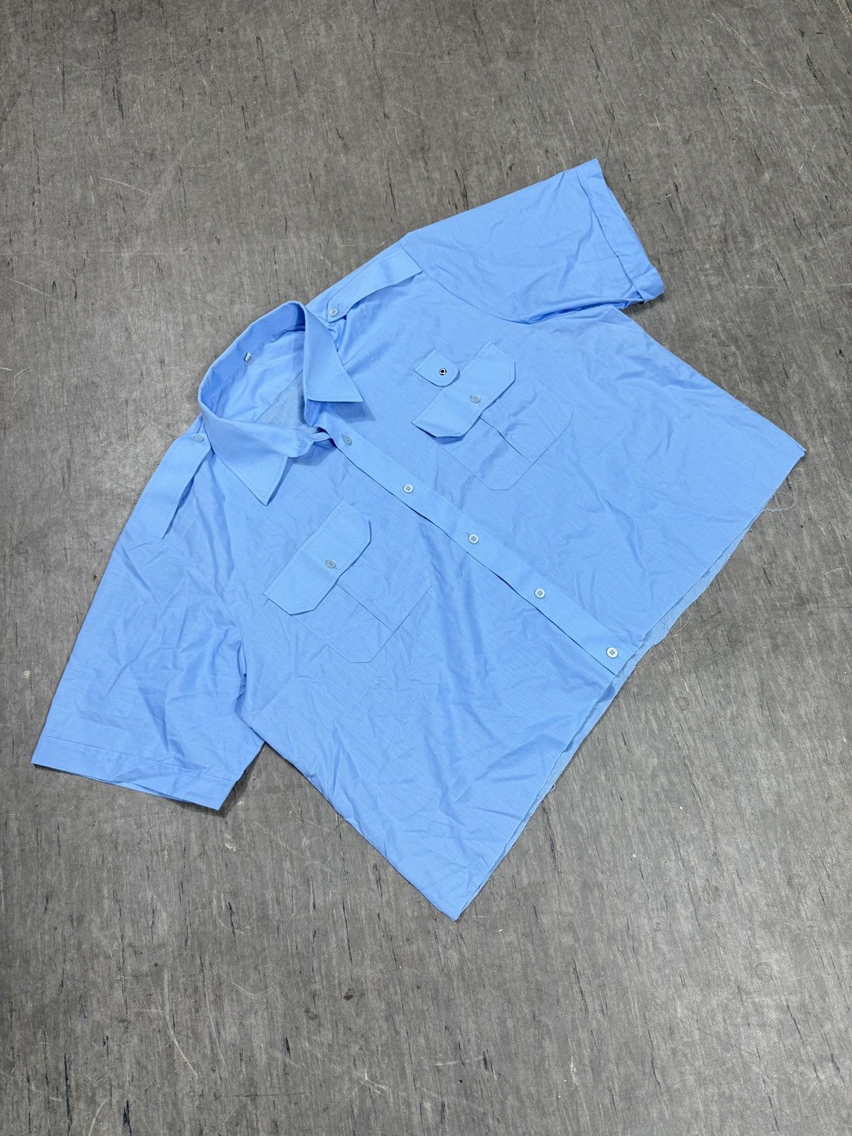 Other ᶠᵃⁿᶜʸᵍᵘʸBOXY Trashed Shirt Vintage Cropped Button Up 90s 80 Size US M / EU 48-50 / 2 - 1 Thumbnail