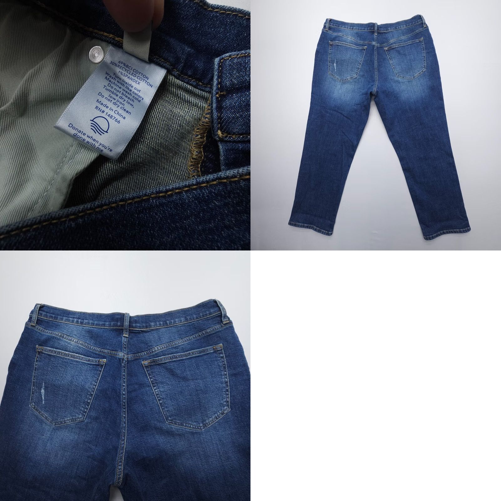 Olive VINTAGE Oliver Logan Ludlow Relaxed Jeans 34 Button Fly Mid Dark Blue 5-Pocket Womens Mens Size 24" / US 00 / IT 34 - 8 Thumbnail