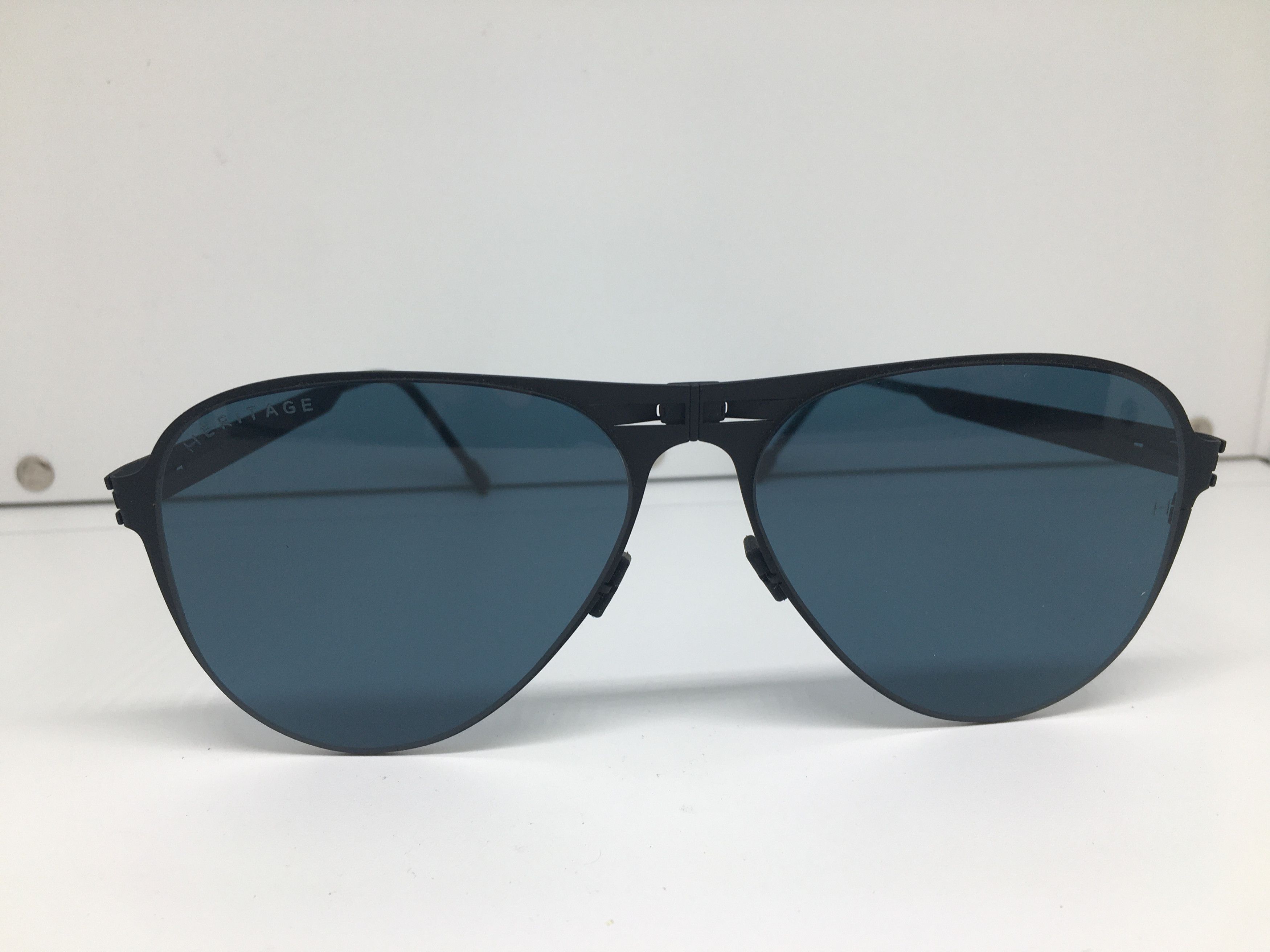 Other Heritage Matte Black Aviator Folded Sunglasses Frame Size ONE SIZE - 1 Thumbnail