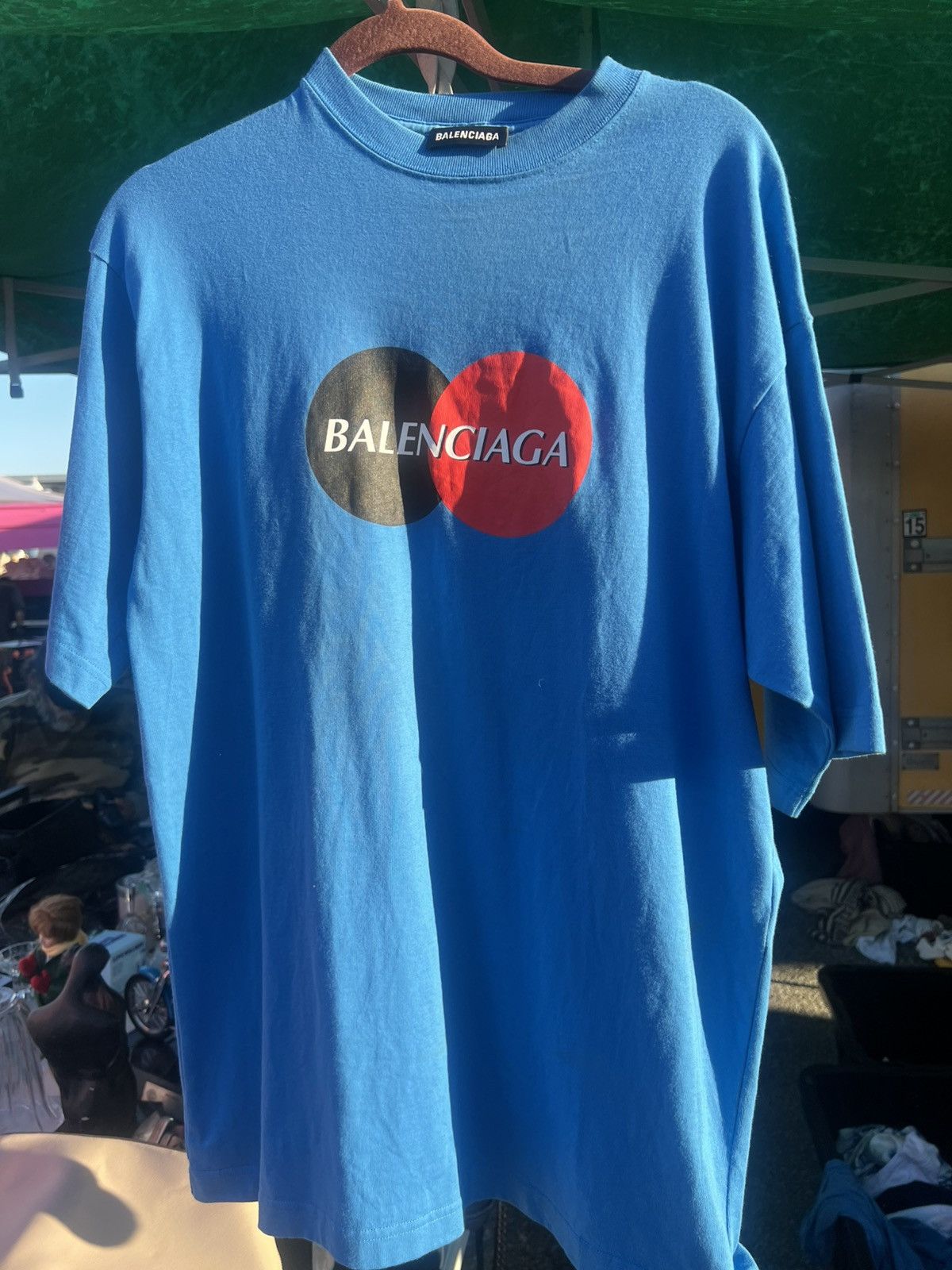 Balenciaga Balenciaga Blue Credit card Logo Tee Size US XXS / EU 40 - 1 Thumbnail