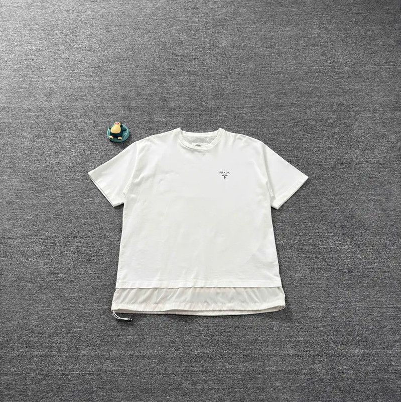 Prada Prada White Cotton Men's T-Shirt in XL Size Size US XL / EU 56 / 4 - 1 Thumbnail