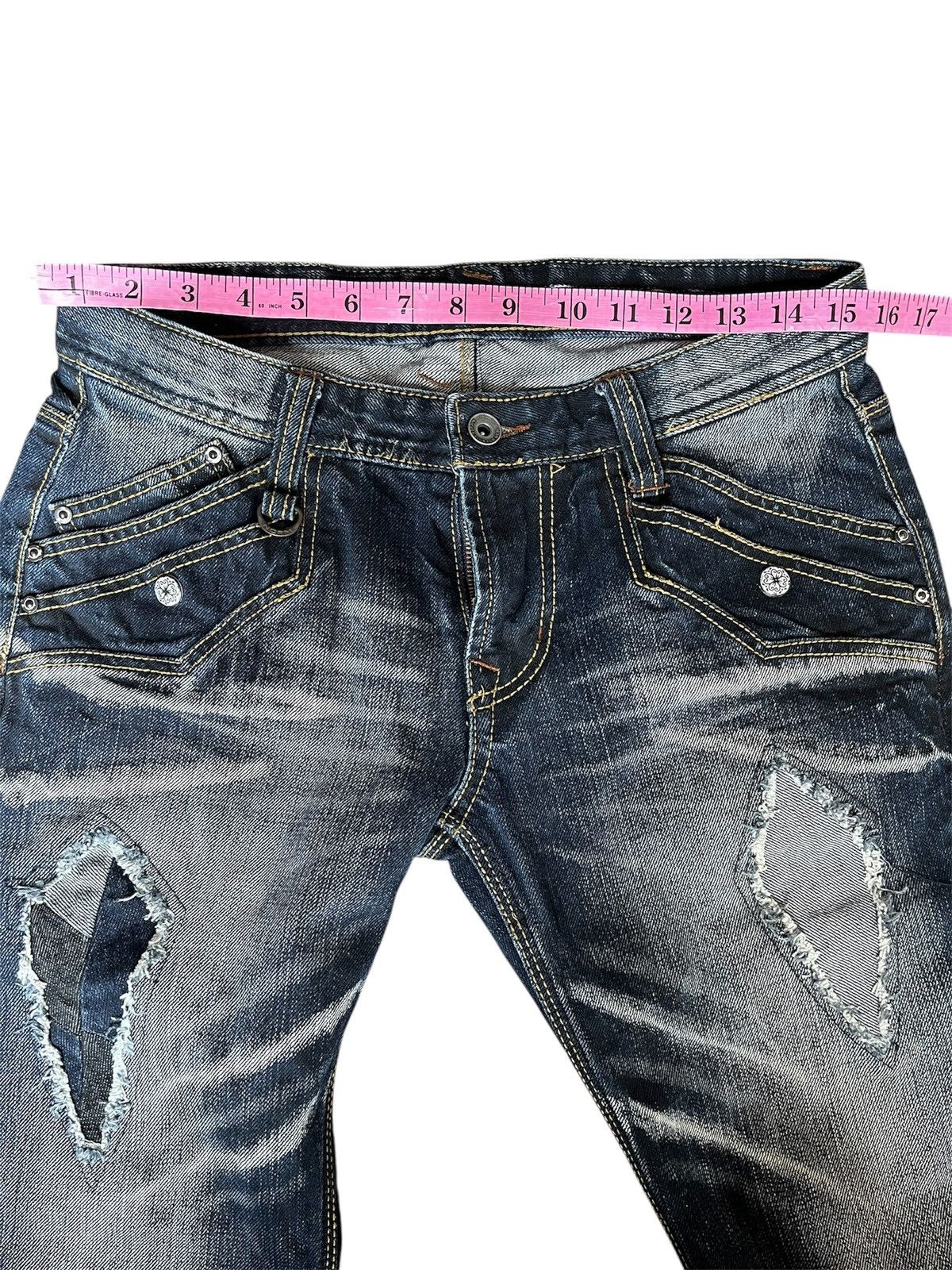 Nicole Club Nicole Club For Men Acid Wash Claw Mark Slim Flare Denim Size US 31 - 3 Thumbnail