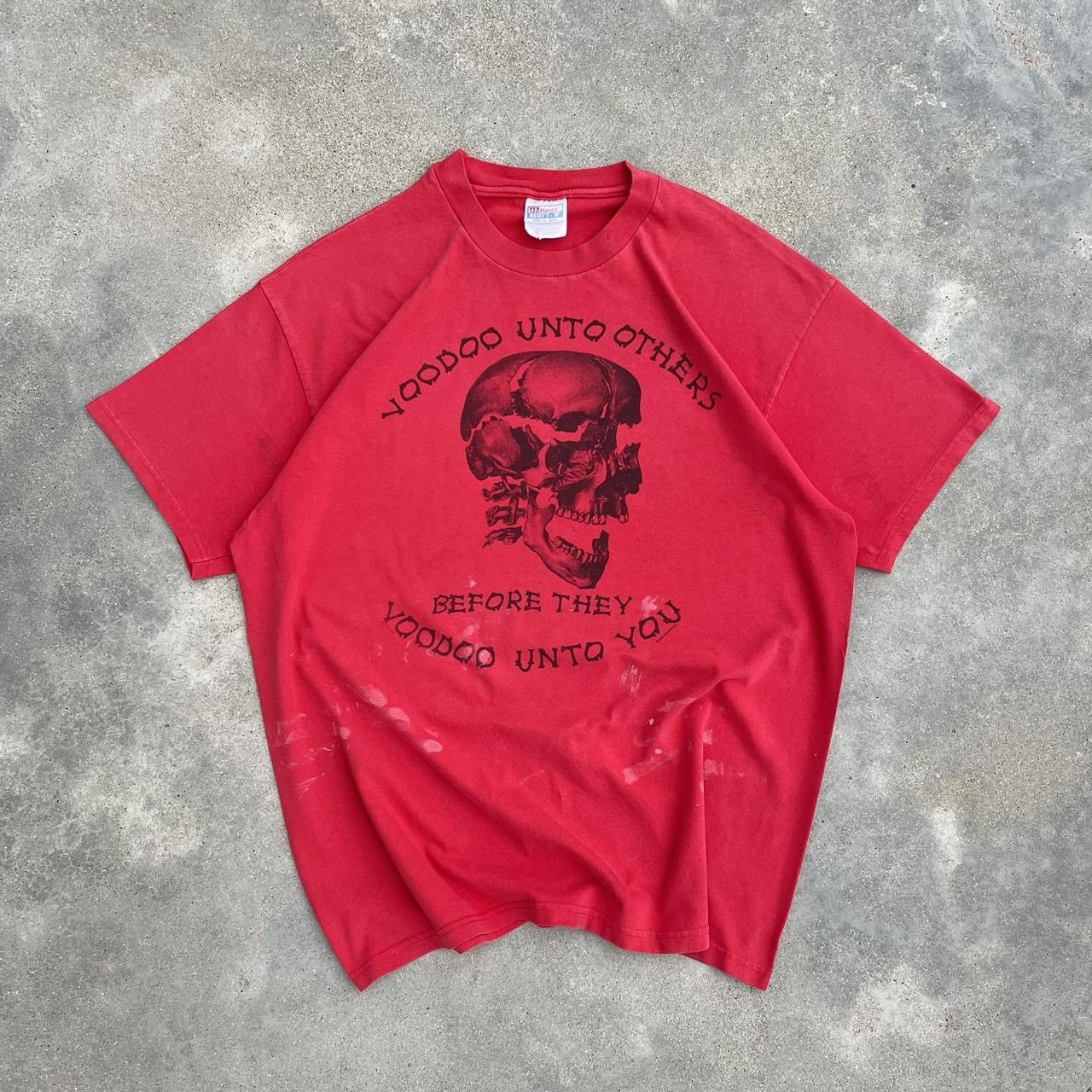 Japanese Brand × Vintage Crazy vintage 90s voodoo skull cyber punk goth skater tshirt Size US XL / EU 56 / 4 - 1 Thumbnail