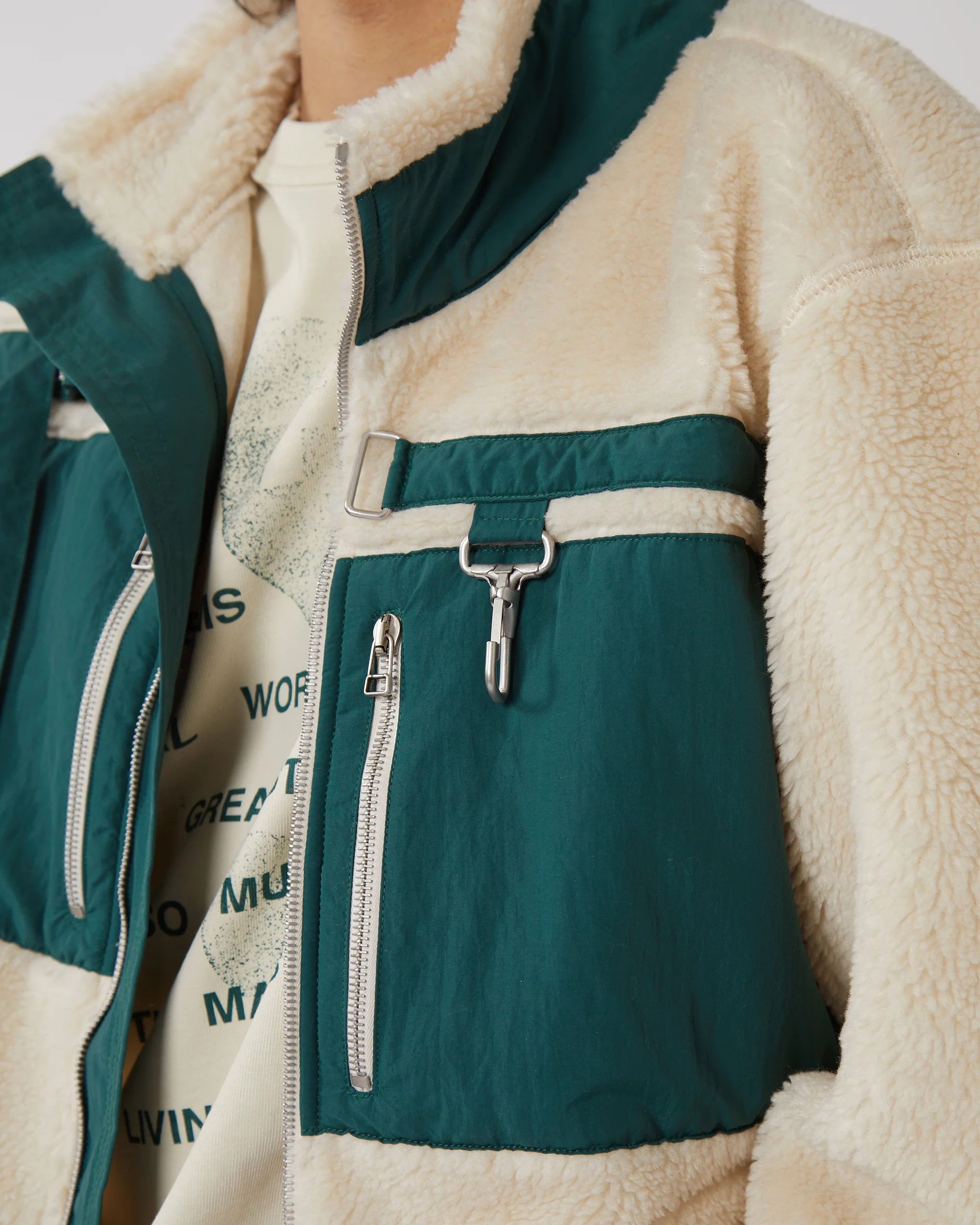 Reese Cooper BNWT Reese Cooper Fleece Jacket - Small - Green / Ivory Size US S / EU 44-46 / 1 - 3 Thumbnail