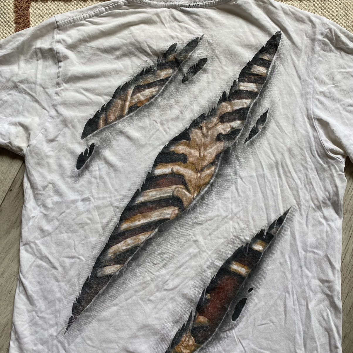 Band Tees SPIRAL Y2K 666 PENTAGRAM BONES SKELETON AVANT GARDE T SHIRT Size US M / EU 48-50 / 2 - 6 Thumbnail