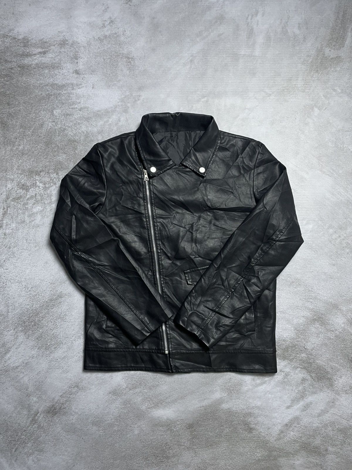 If Six Was Nine × Shein 2000’s Shein - Asymmetrical Leather Biker Jacket Size US L / EU 52-54 / 3 - 2 Thumbnail