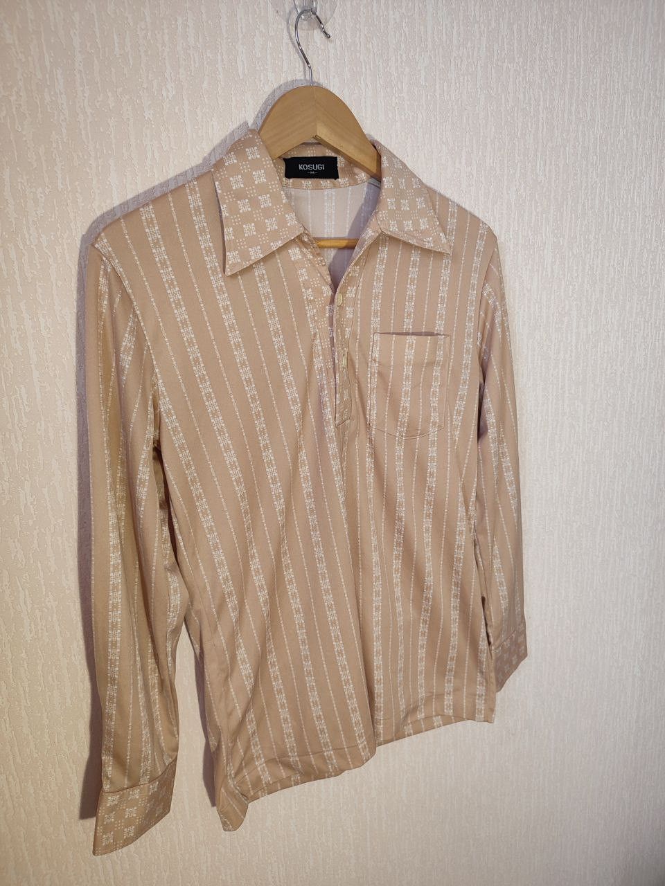 Japanese Brand Vintage Kosugi Beige Patterned Shirt (Japan)Men’s M / Unisex Size US S / EU 44-46 / 1 - 6 Thumbnail