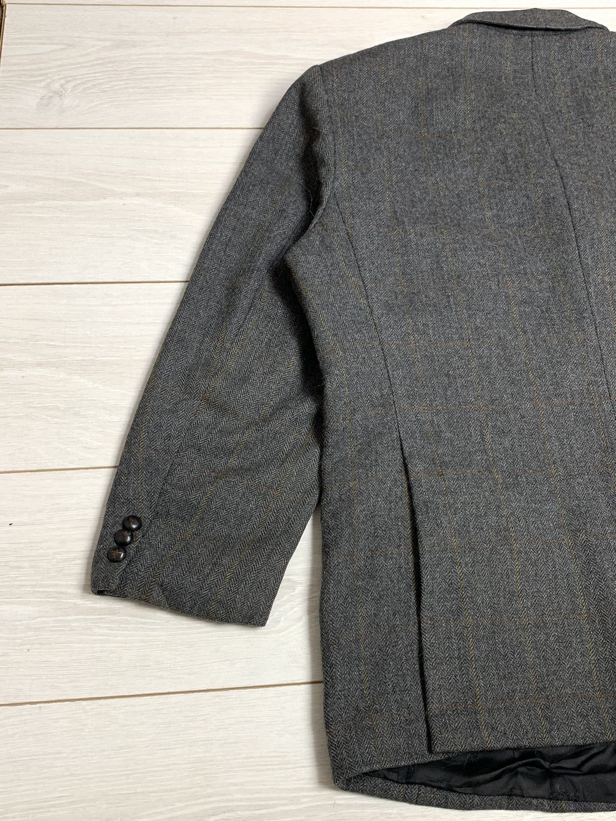 Burberry Vintage Burberrys’ Alpaca & New Wool Herringbone Blazer Grey Size 46S - 9 Thumbnail