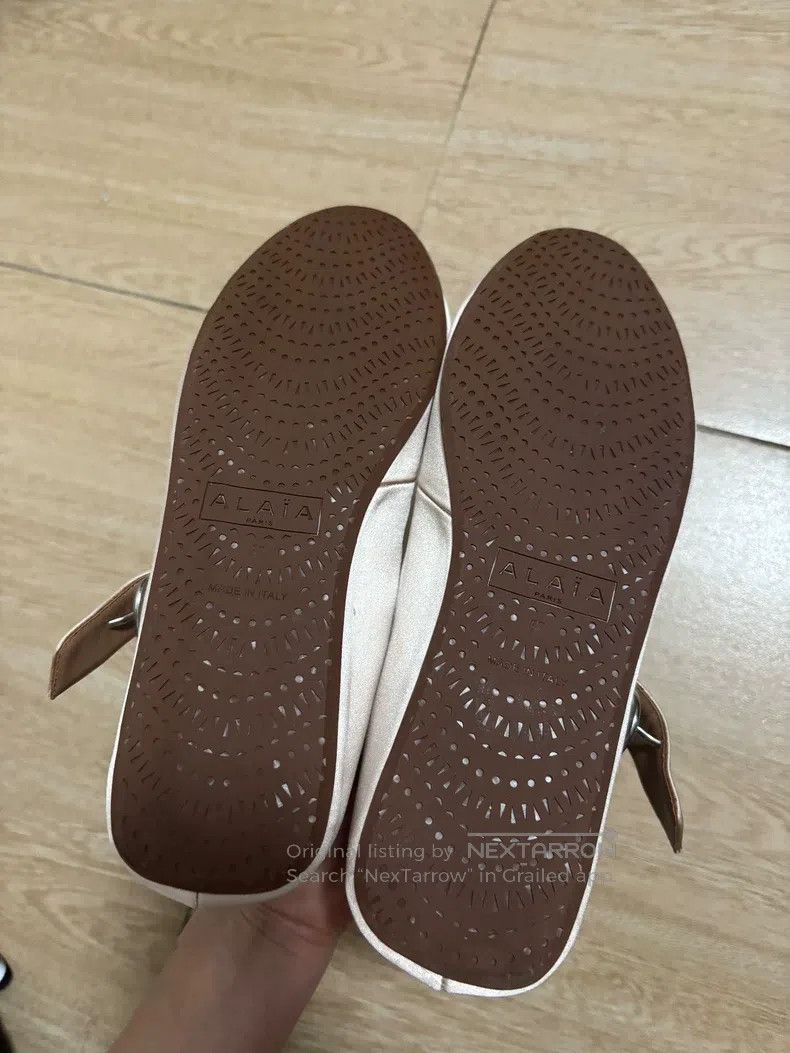 Alaia Alaia Lace-Up Ballet Shoes, Beige Size US 6.5 / IT 36.5 - 9 Thumbnail