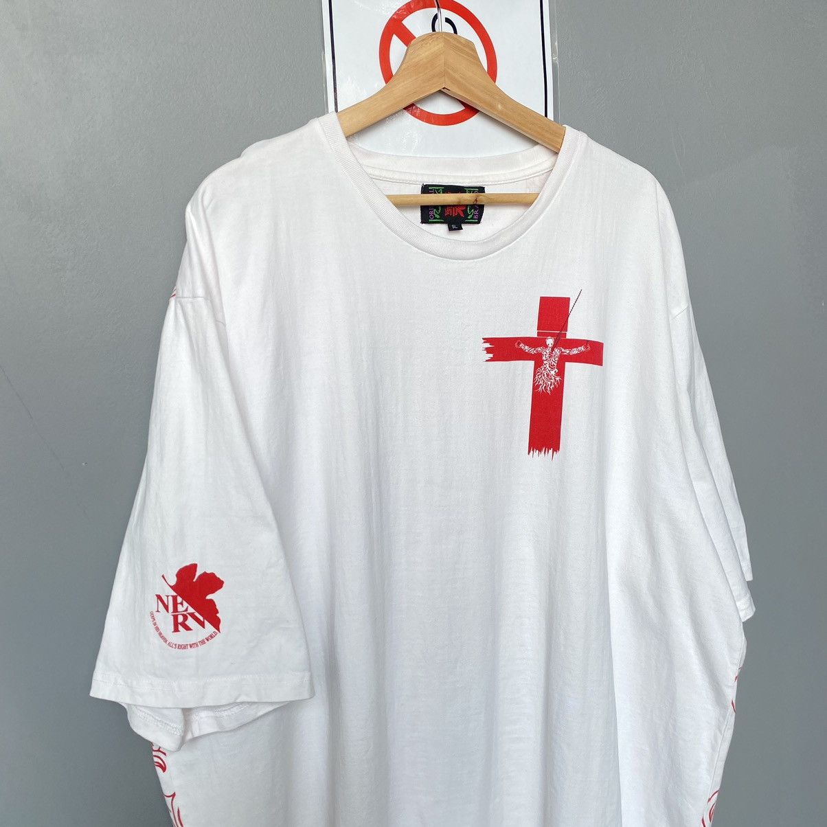 Anime NERV Lilith Evangelion Oversized ERD GRUNGE THRASHED TEE Size US XXL / EU 58 / 5 - 7 Thumbnail