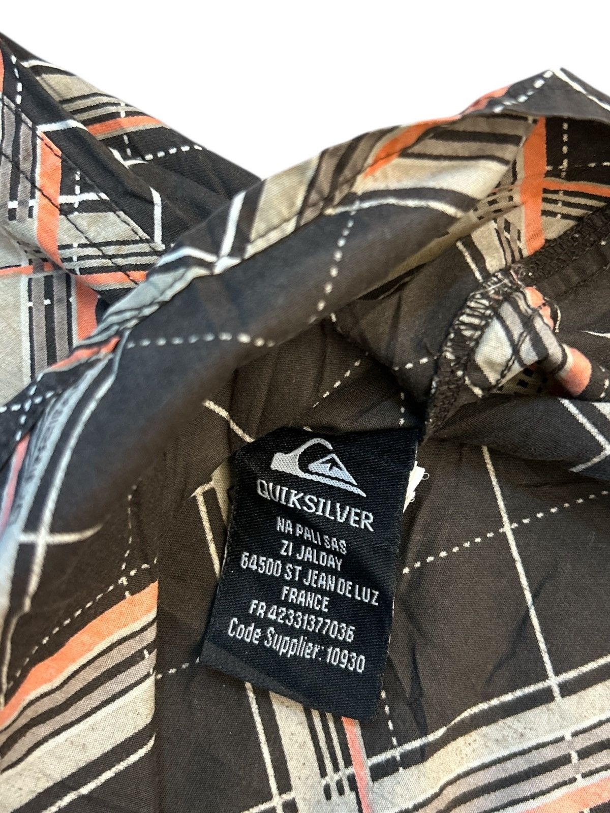 Quiksilver 🏄 Quiksilver Diagonal Plaid Short Sleeve Button-Up Shirt Size US L / EU 52-54 / 3 - 6 Thumbnail