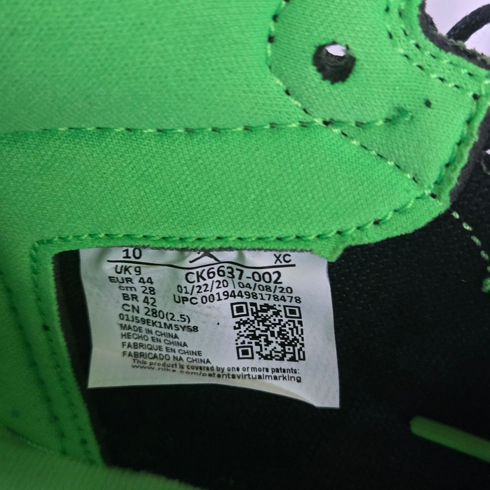 Jordan Brand Air Jordan 1 Retro High Zoom Zen Green Men's 10 Size US 10 / EU 43 - 5 Thumbnail