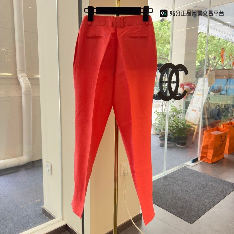 Loro Piana Loro Piana Unisex Orange Cotton-Linen Straight Pants Size US 42 / EU 58 - 1 Thumbnail
