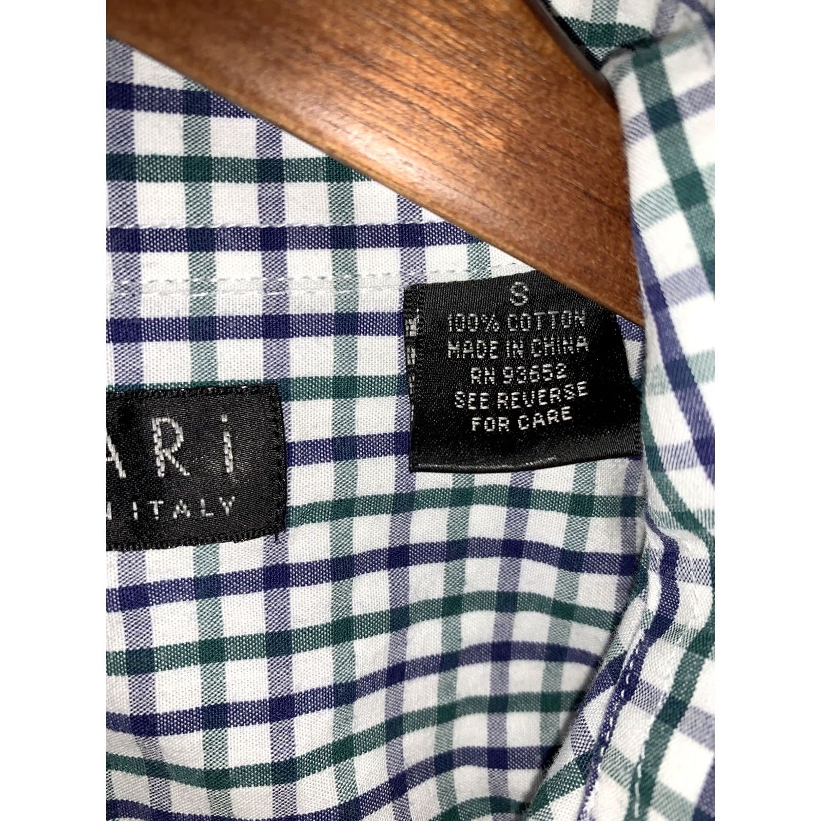 Vintage Bogari Men’s S 100% Cotton Plaid Button-Up Long Sleeve Shirt Office/Workwear Shirt Mens XS? Size US S / EU 44-46 / 1 - 3 Thumbnail
