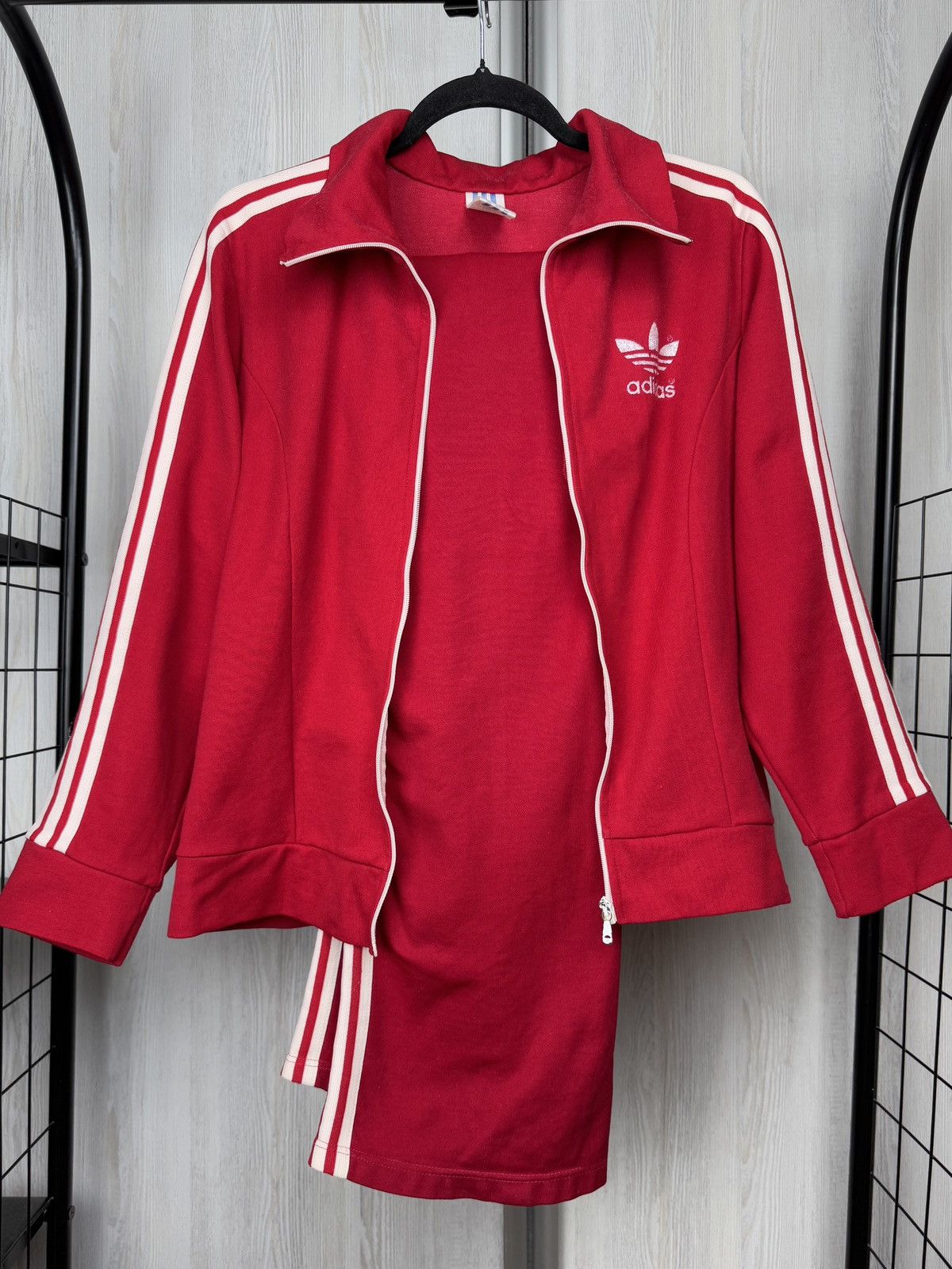Adidas Adidas Originals Vintage 80s Red Track Suit Jacket Pants Size US XS / EU 42 / 0 - 2 Thumbnail