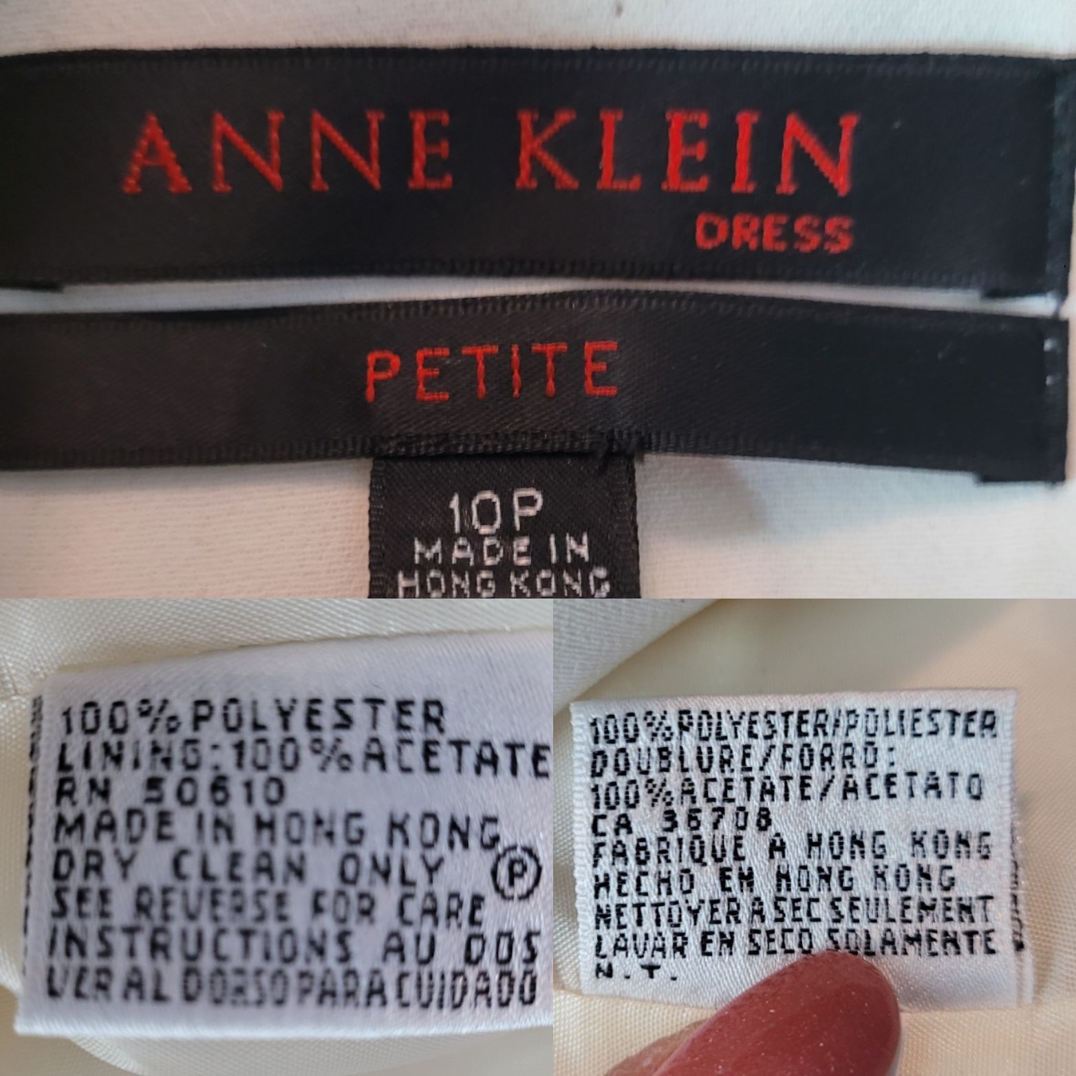 Anne Klein Vtg womens Petite White Single Breasted Blazer Jacket Sz 10P Size L / US 10 / IT 46 - 3 Thumbnail