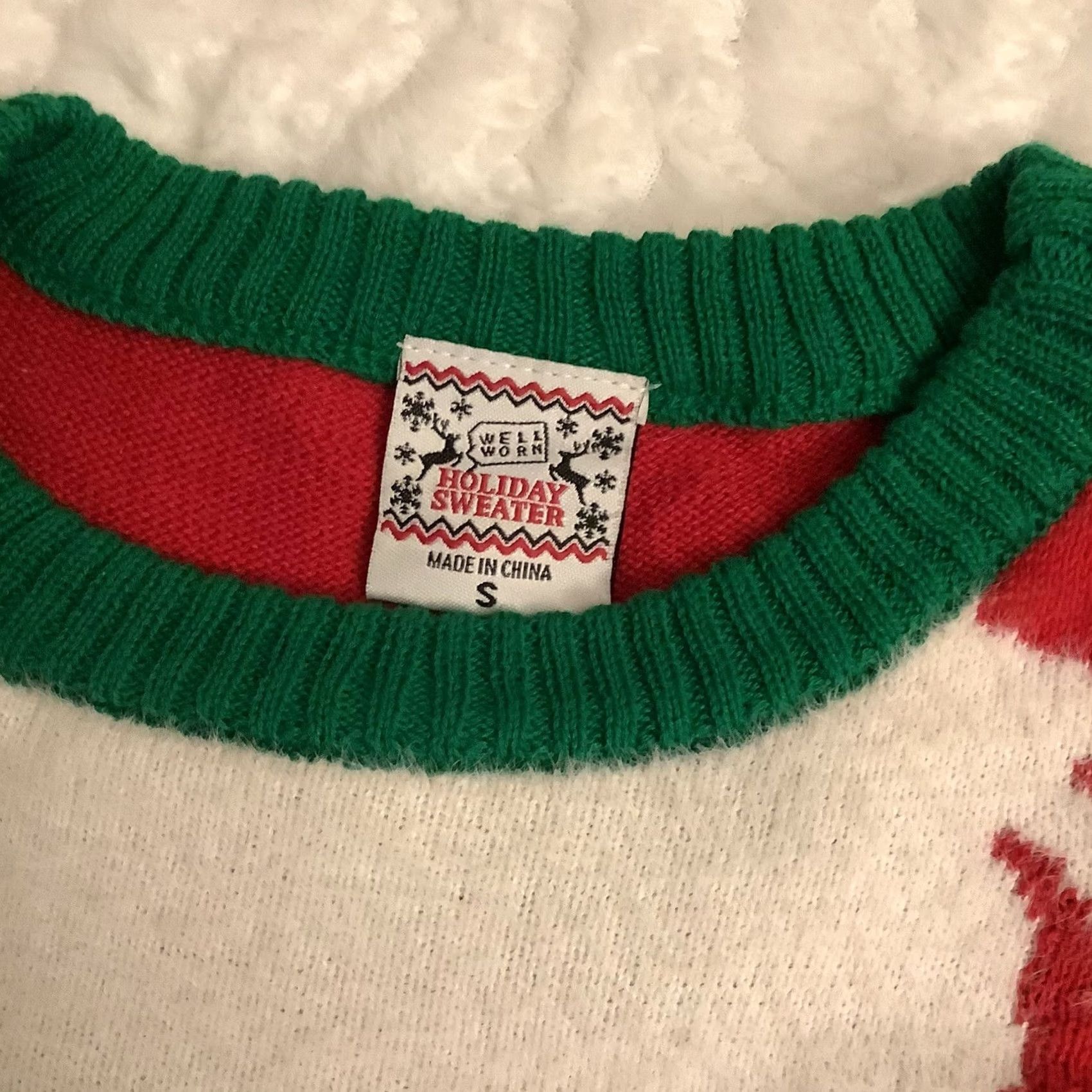 Vintage Well Worn Holiday Sweater Shirt Mens Small Red Christmas Ugly Sweater Crewneck Knit Jersey Size US S / EU 44-46 / 1 - 2 Thumbnail