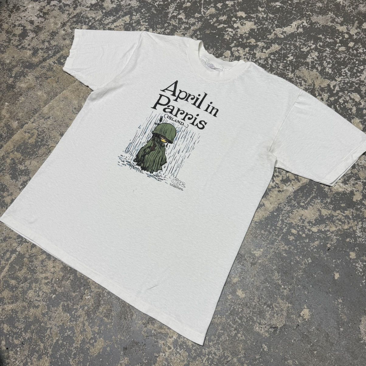 Vintage Vintage April In Parris (Island) Funny 1986 Shoe Graphic Tsh Size US L / EU 52-54 / 3 - 8 Thumbnail