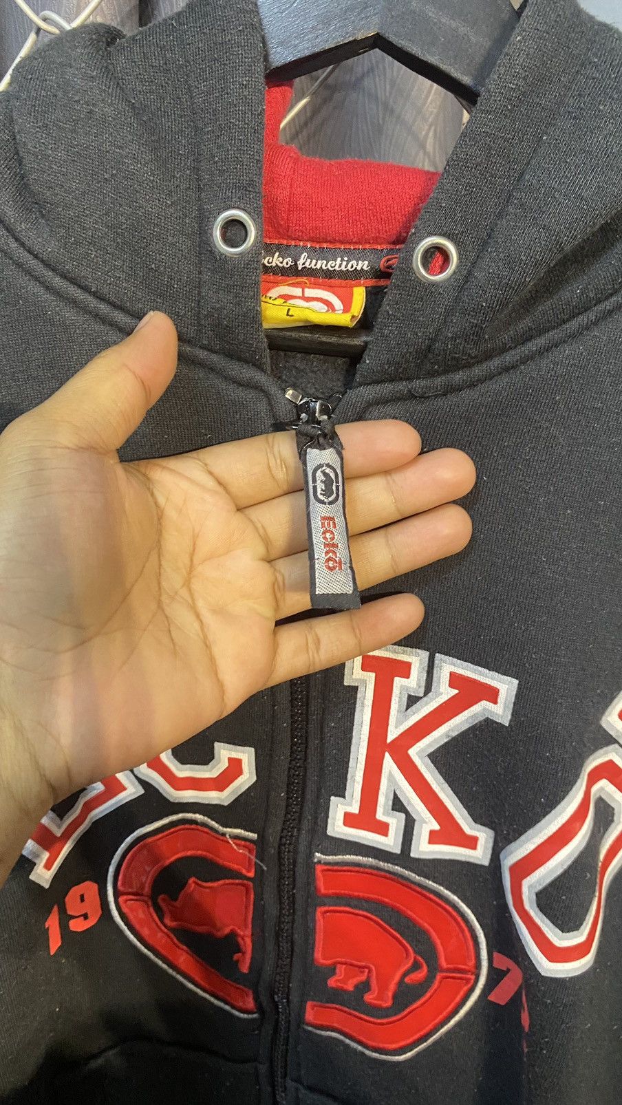 Ecko Unltd. × Japanese Brand × Vintage VINTAGE Y2K ECKO HOODIE BLACK Size US L / EU 52-54 / 3 - 8 Thumbnail
